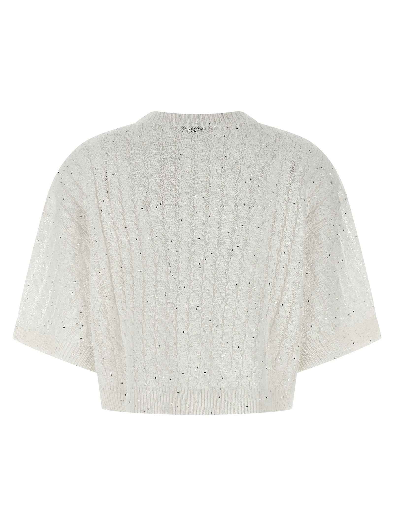 Brunello Cucinelli White Linen Cardigan