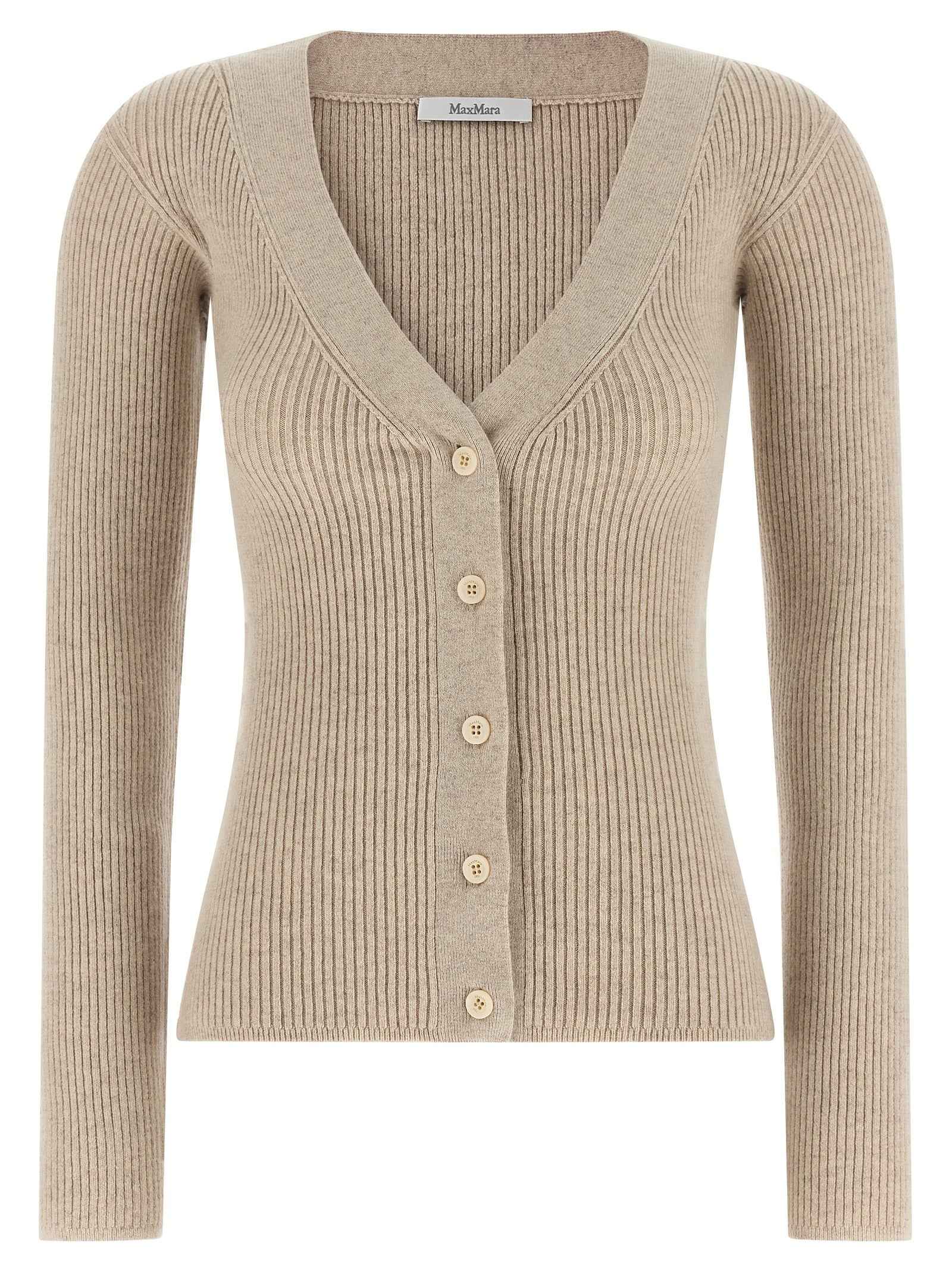 Max Mara Beige Wool Cardigan