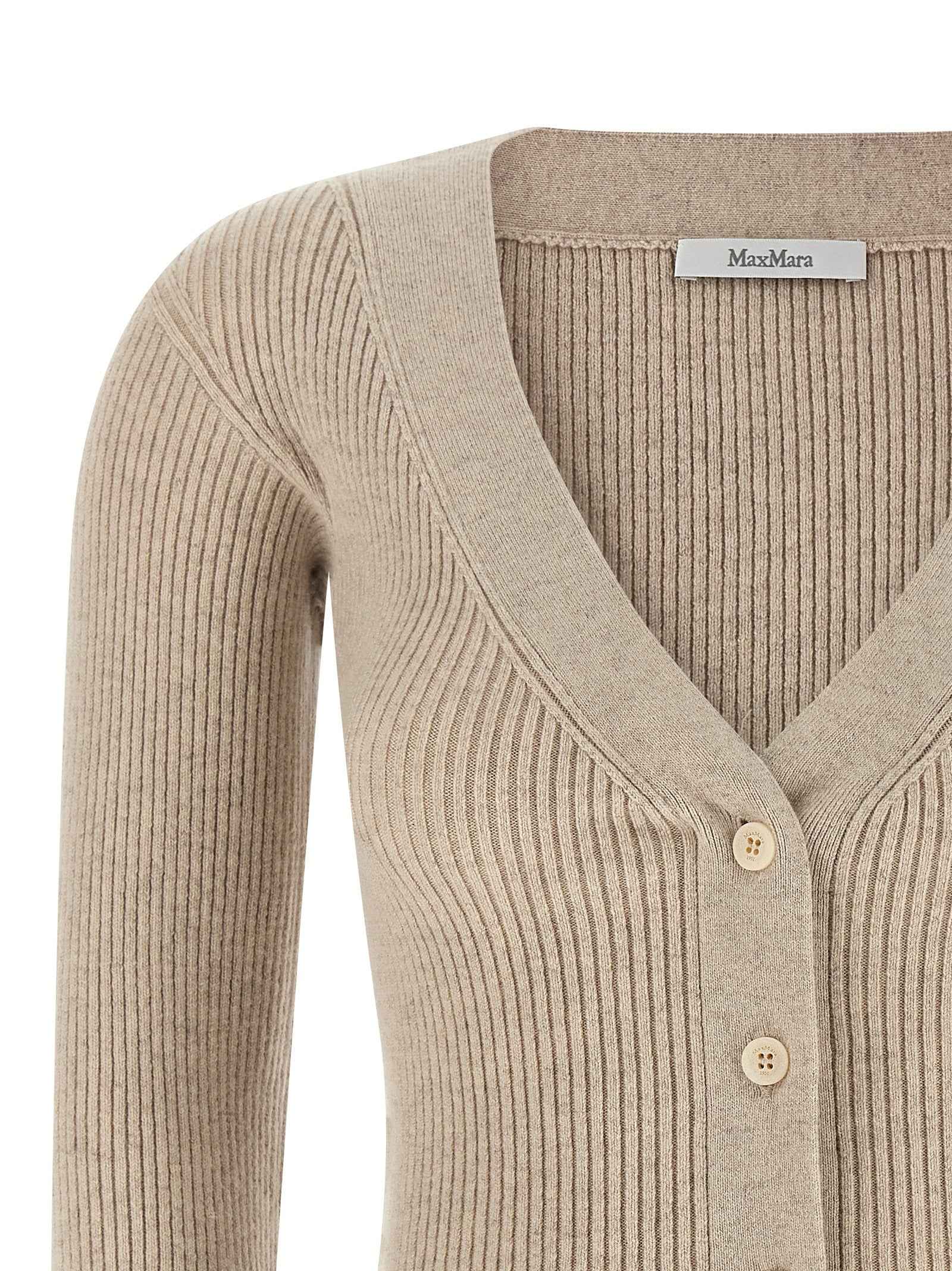 Max Mara Beige Wool Cardigan