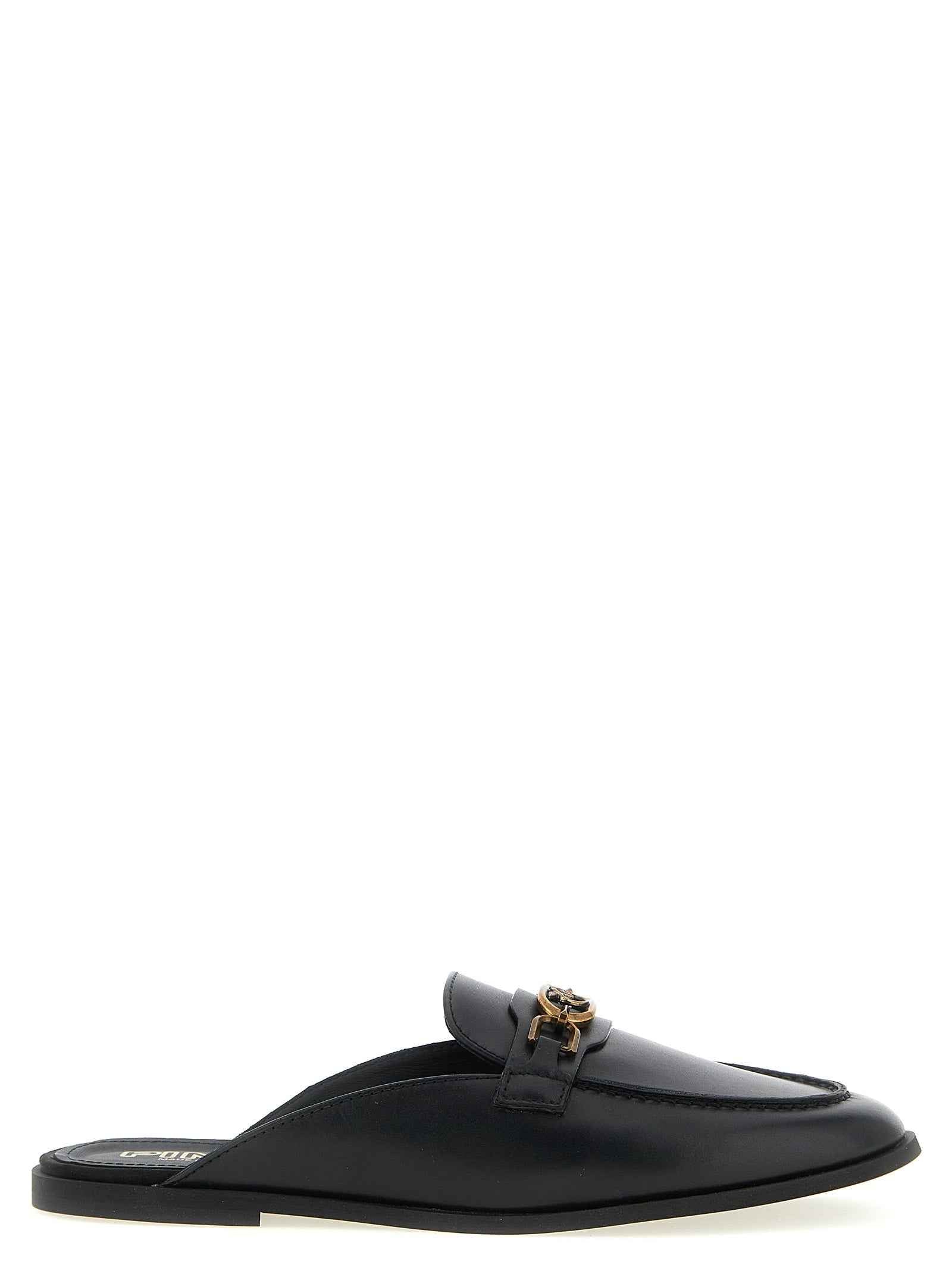 PINKO Black Calfskin Slides