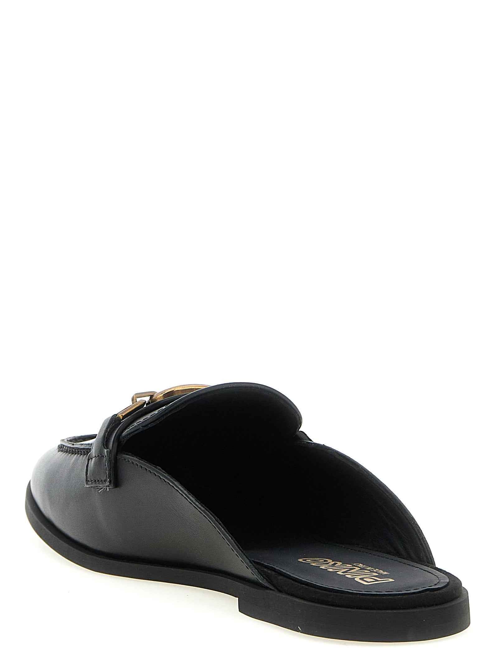 PINKO Black Calfskin Slides