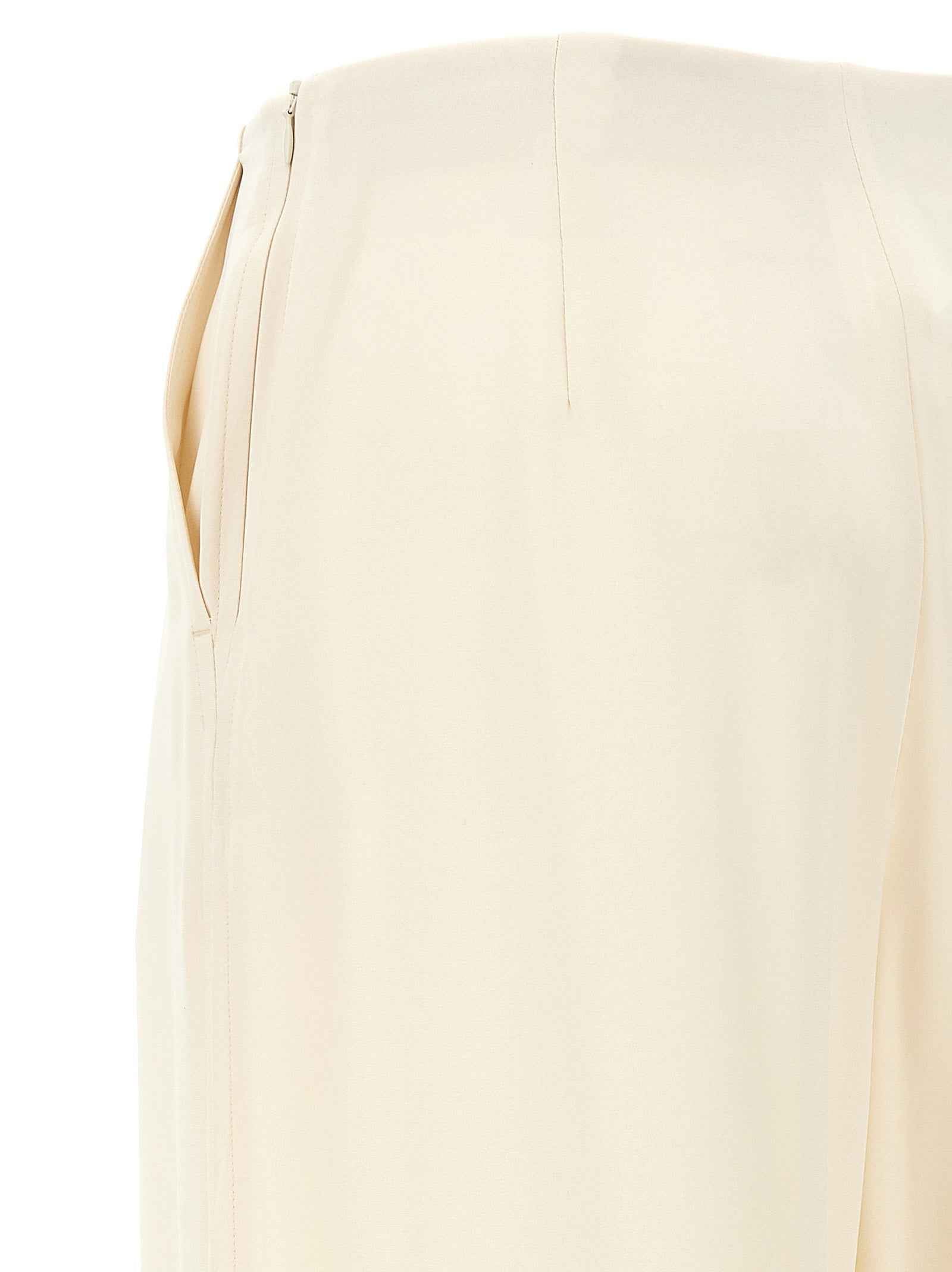 Max Mara White Silk Casual Pants