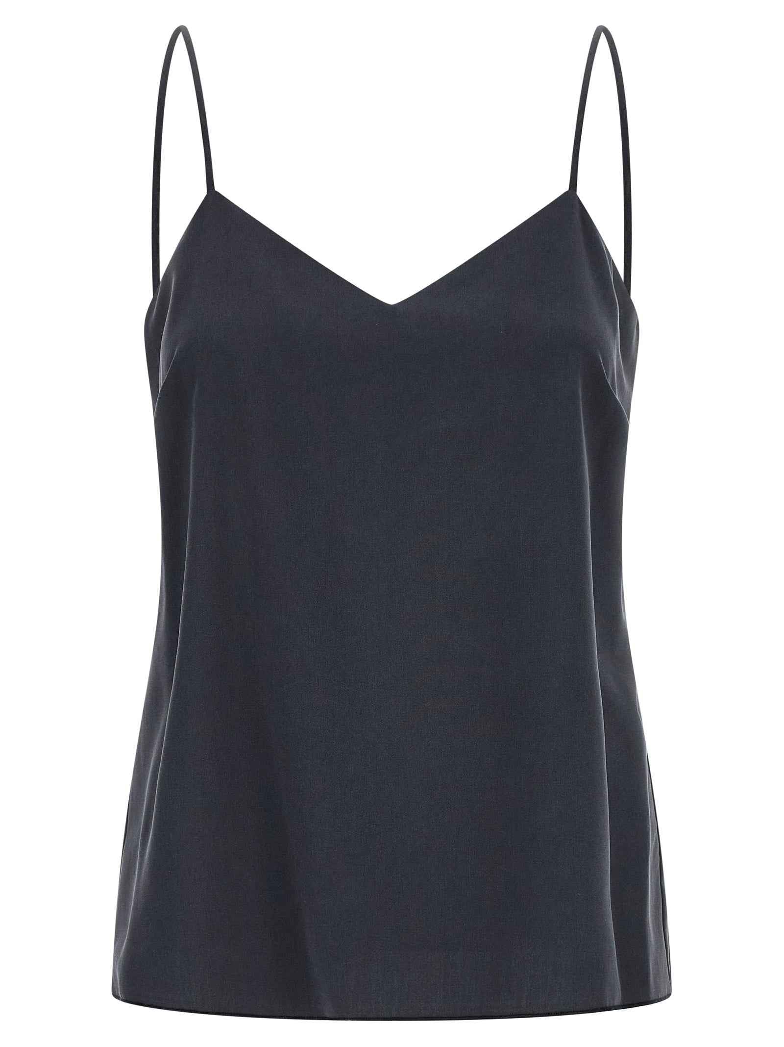 Max Mara Gray Silk Sleeveles T-Shirt