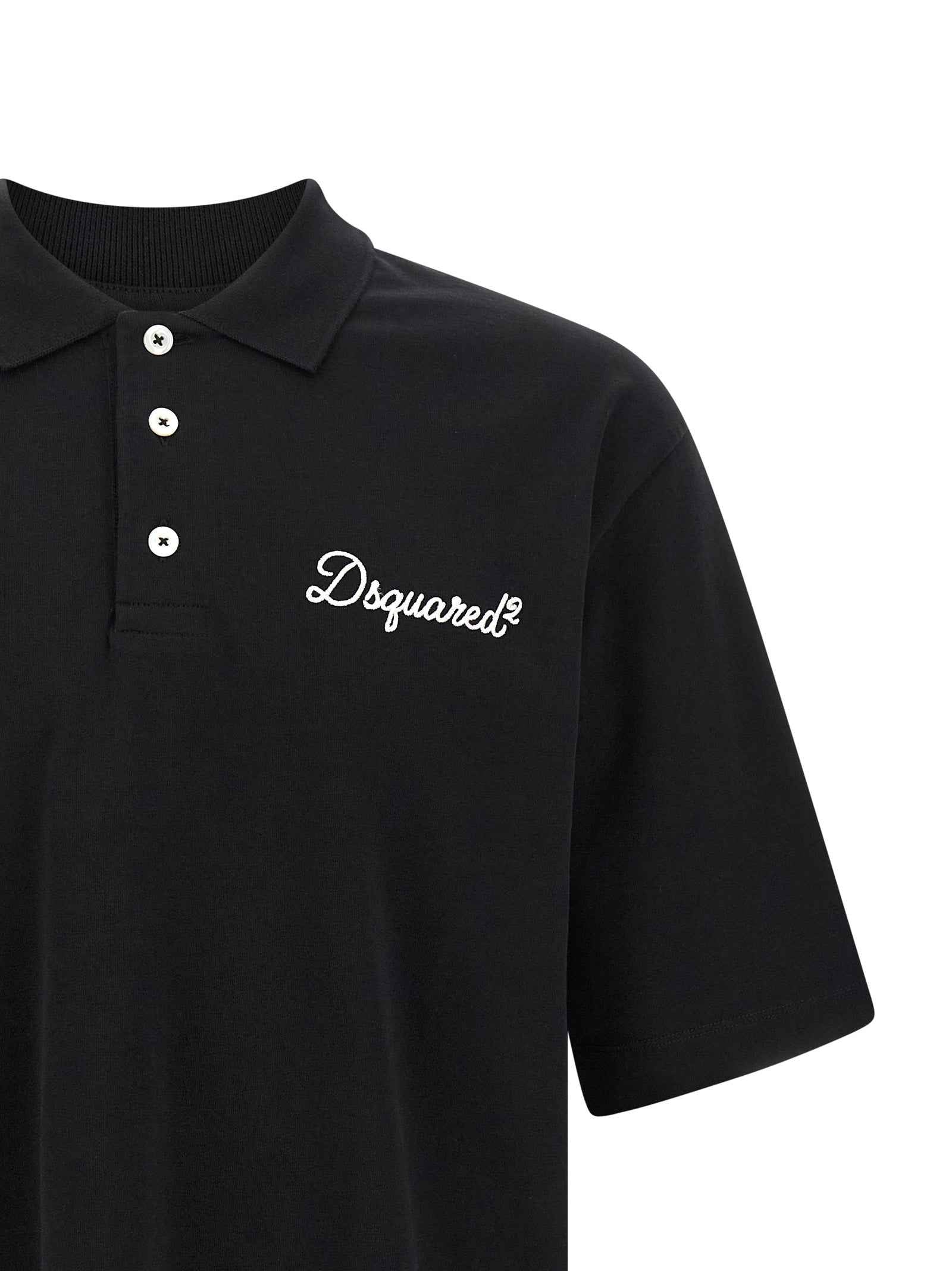 Dsquared² Black Cotton Polo Shirt