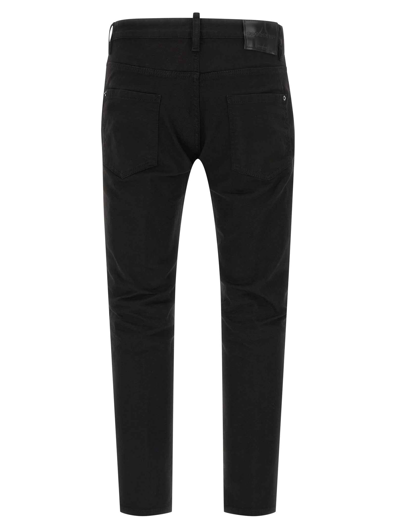 Dsquared² Black Cotton Straight-Leg Jeans