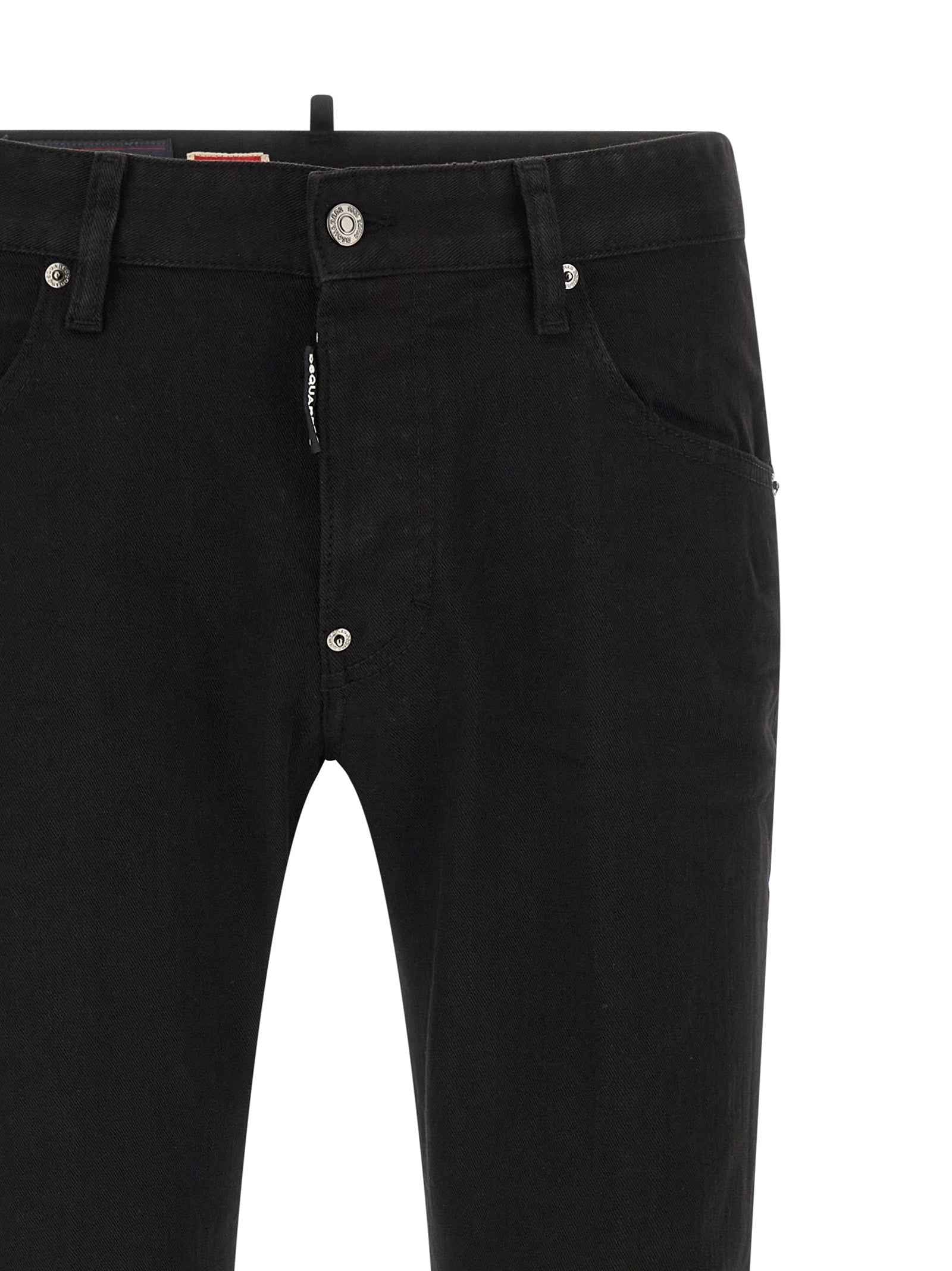 Dsquared² Black Cotton Straight-Leg Jeans