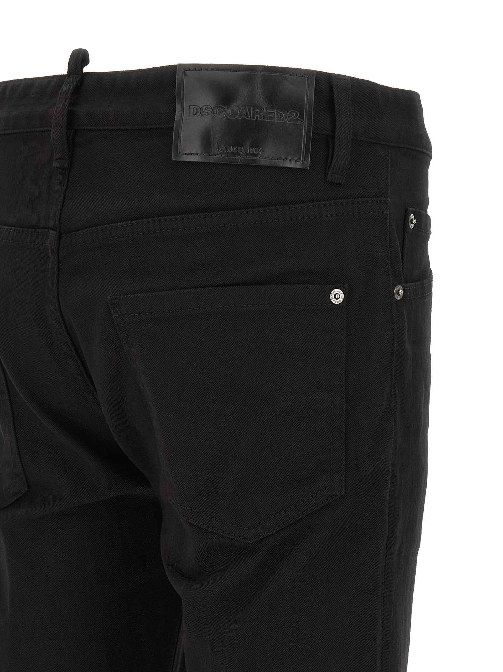 Dsquared² Black Cotton Straight-Leg Jeans