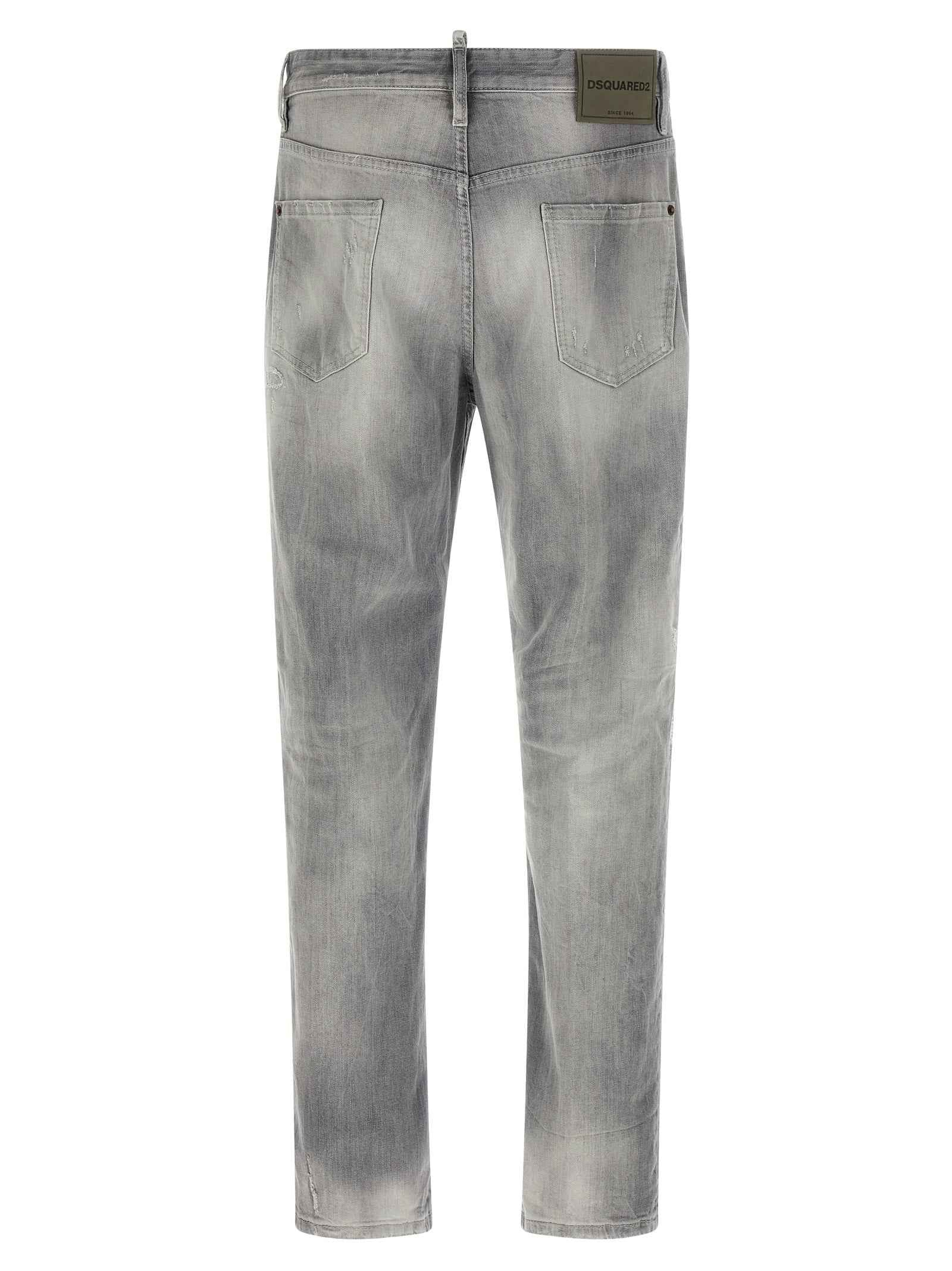 Dsquared² Gray Cotton Straight-Leg Jeans