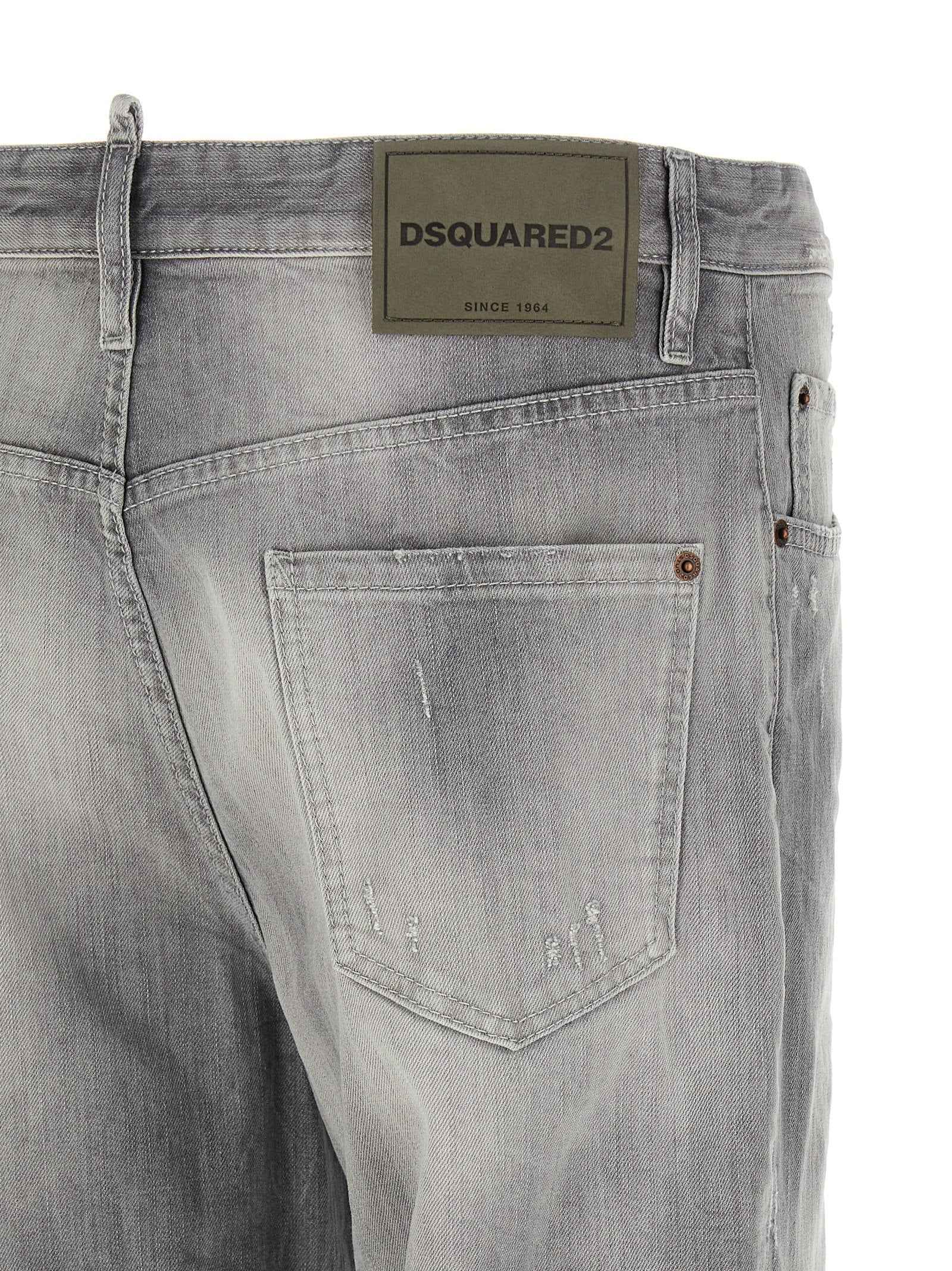 Dsquared² Gray Cotton Straight-Leg Jeans