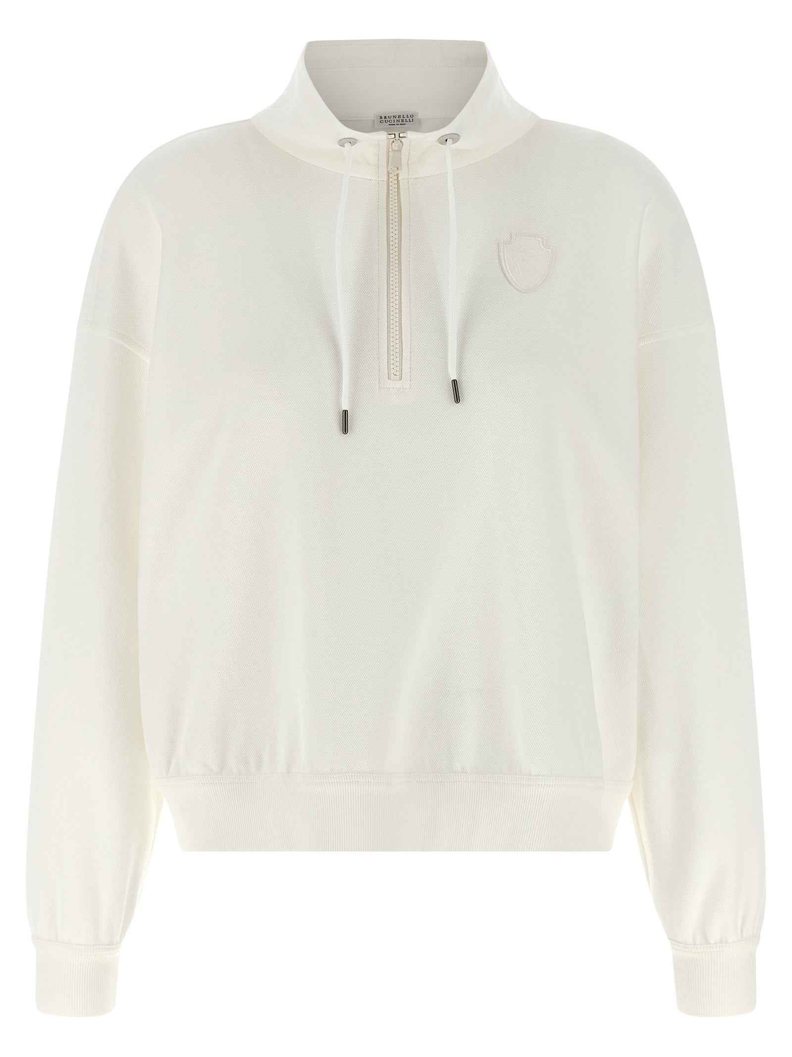 Brunello Cucinelli White Cotton Sweatshirt