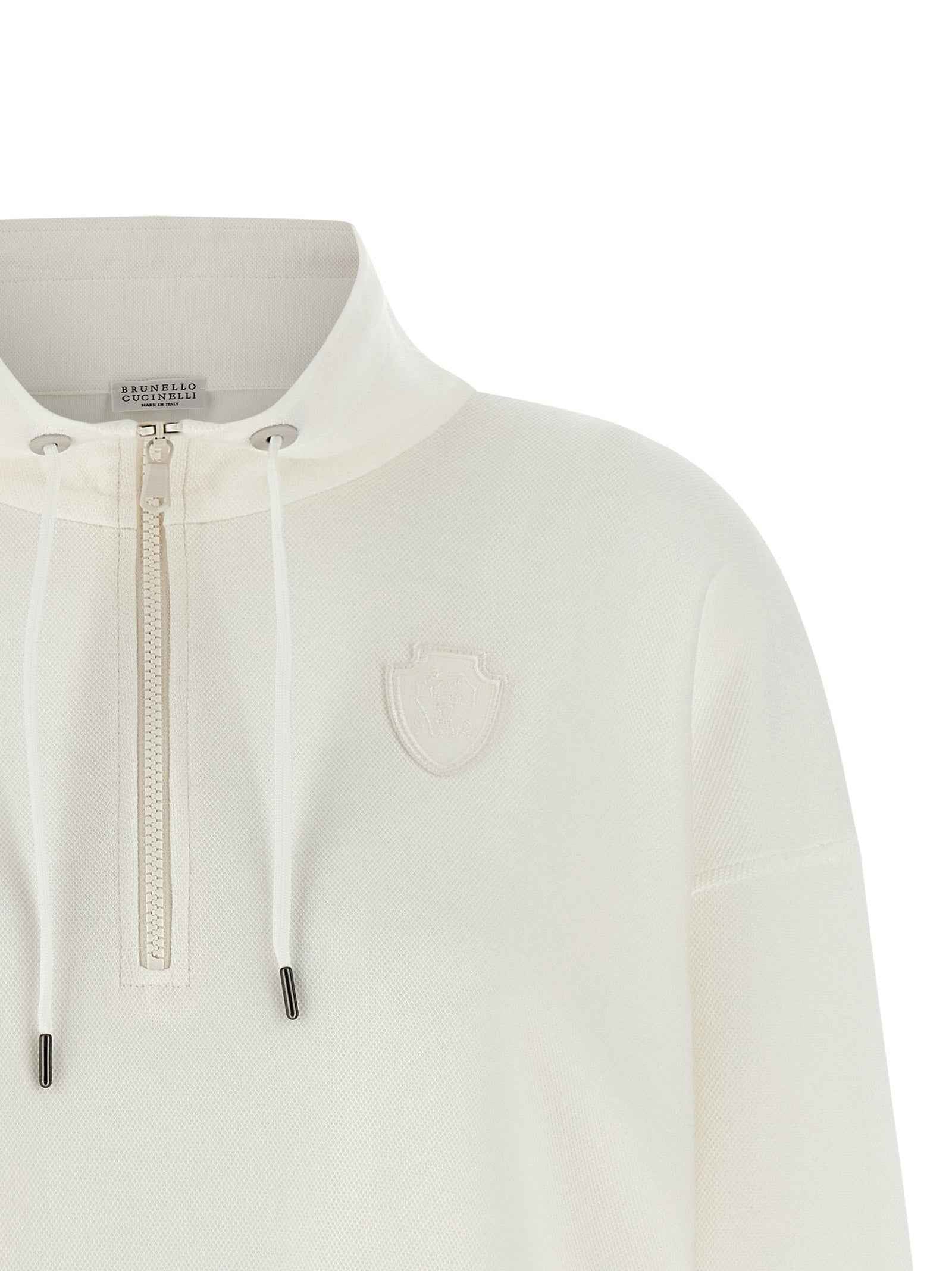 Brunello Cucinelli White Cotton Sweatshirt