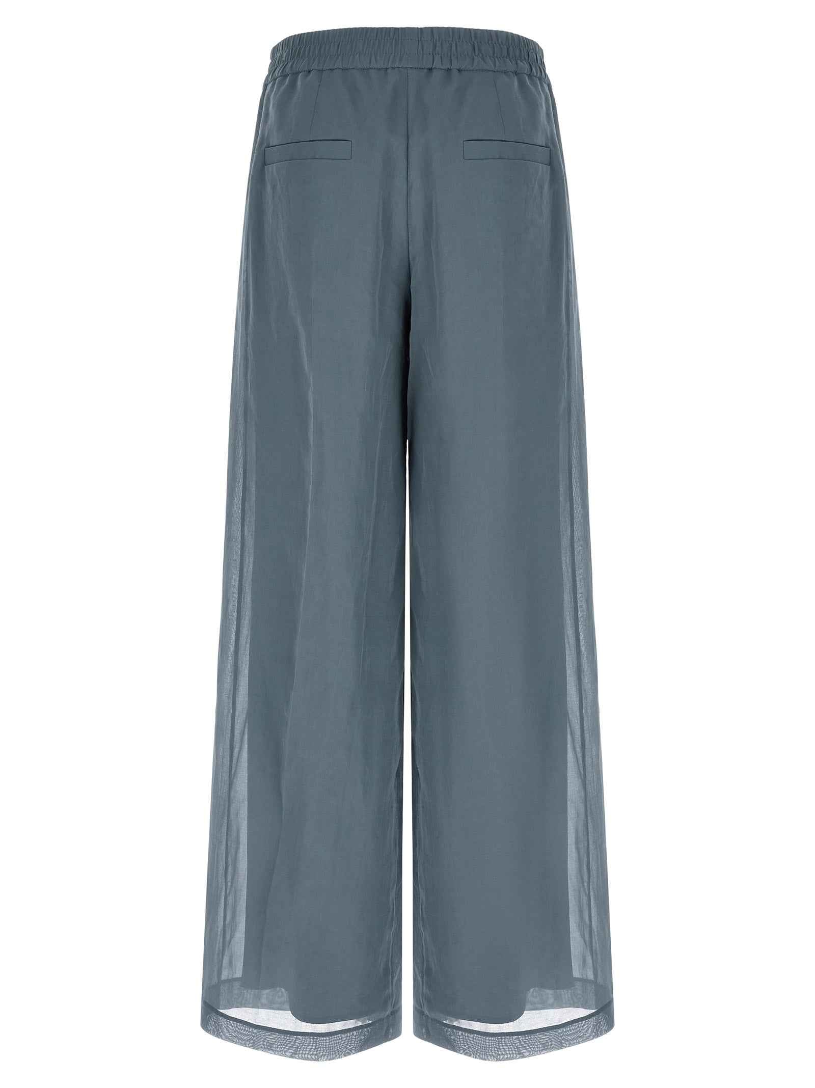 Brunello Cucinelli Blue Cotton Casual Pants