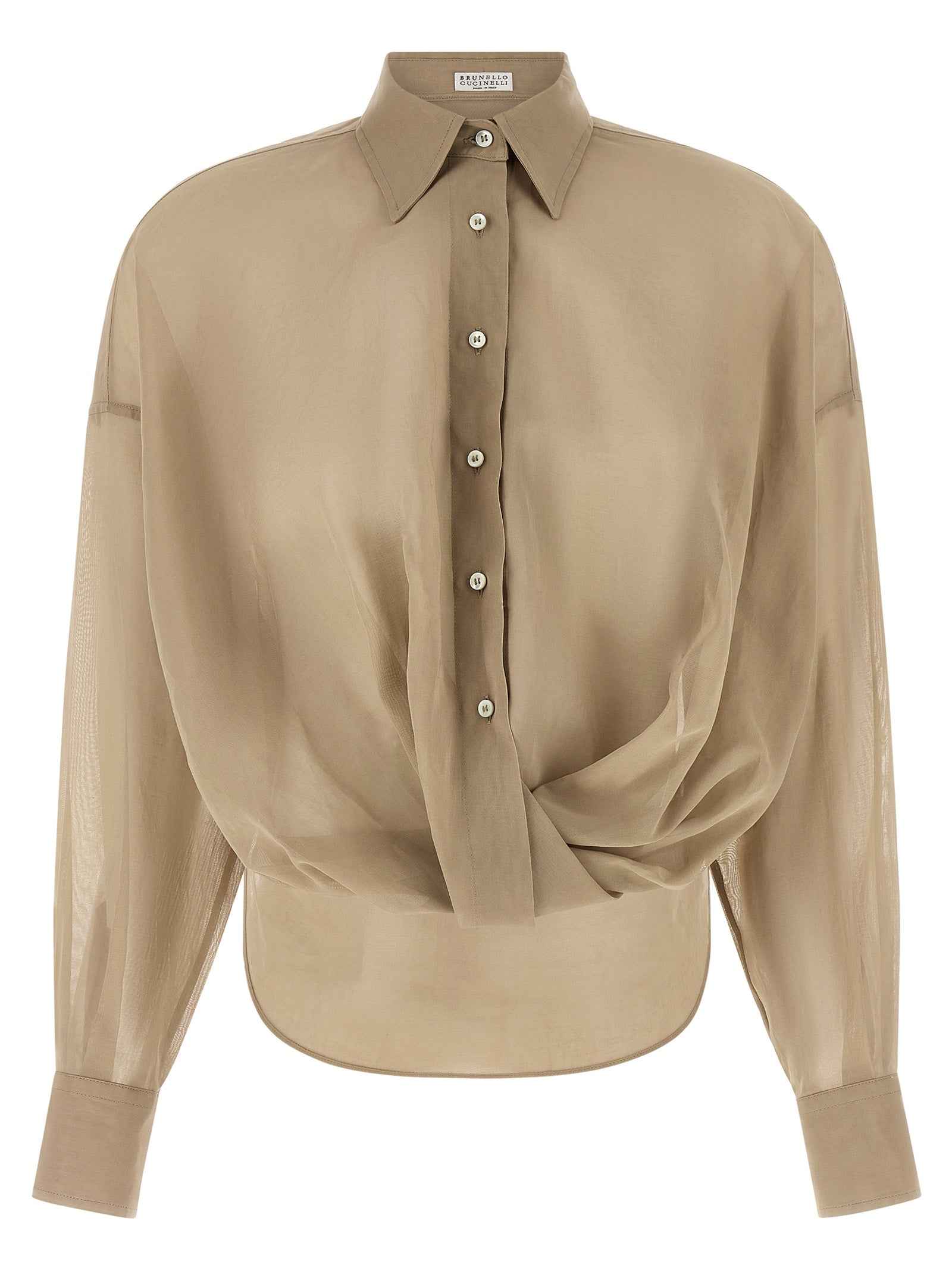 Brunello Cucinelli Beige Cotton Blouse