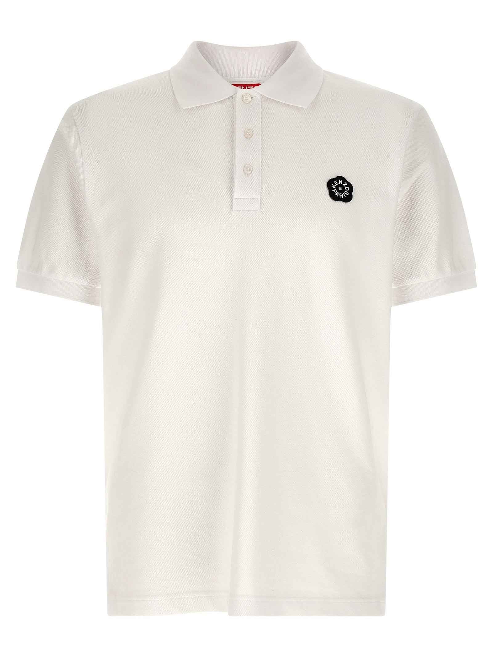 Kenzo White Cotton Polo Shirt