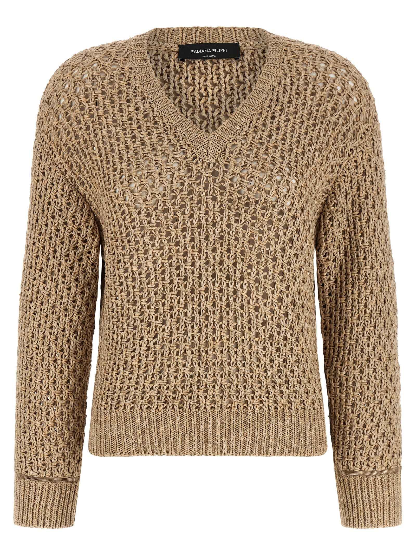 Fabiana Filippi Brown Cotton Cardigan