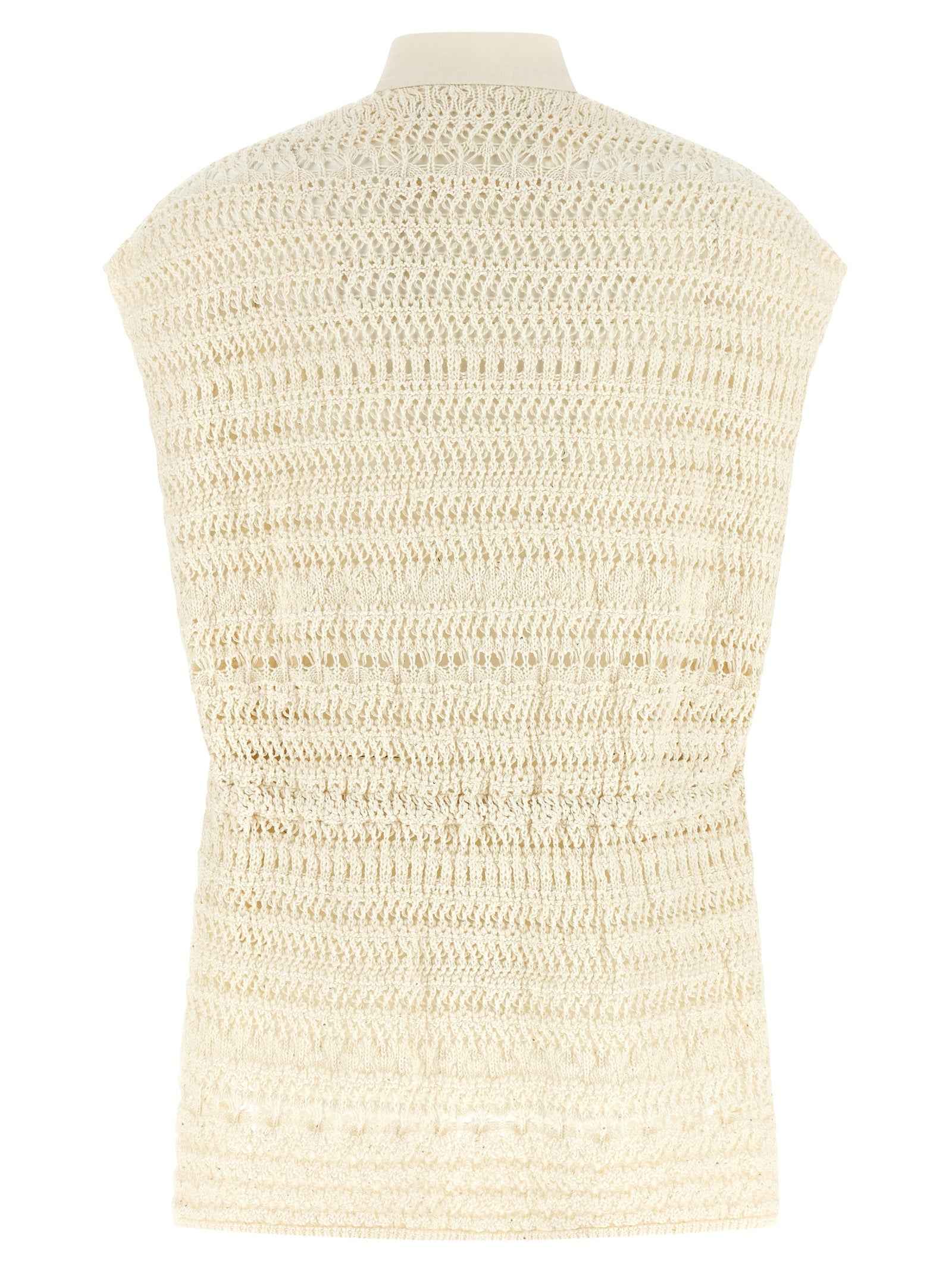 Fabiana Filippi Beige Cotton Sleeveless Jacket