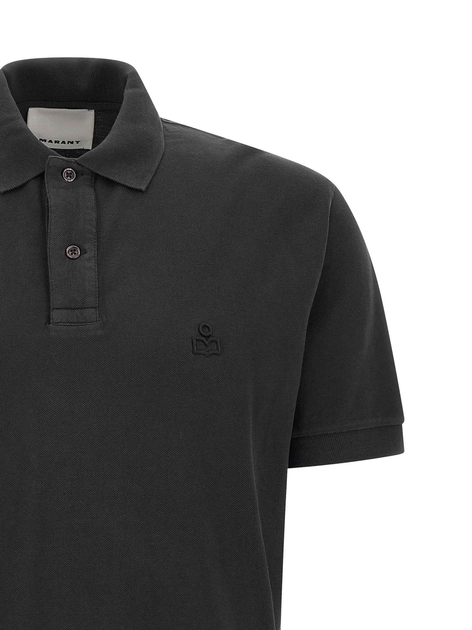 Isabel Marant Black Cotton Polo Shirt