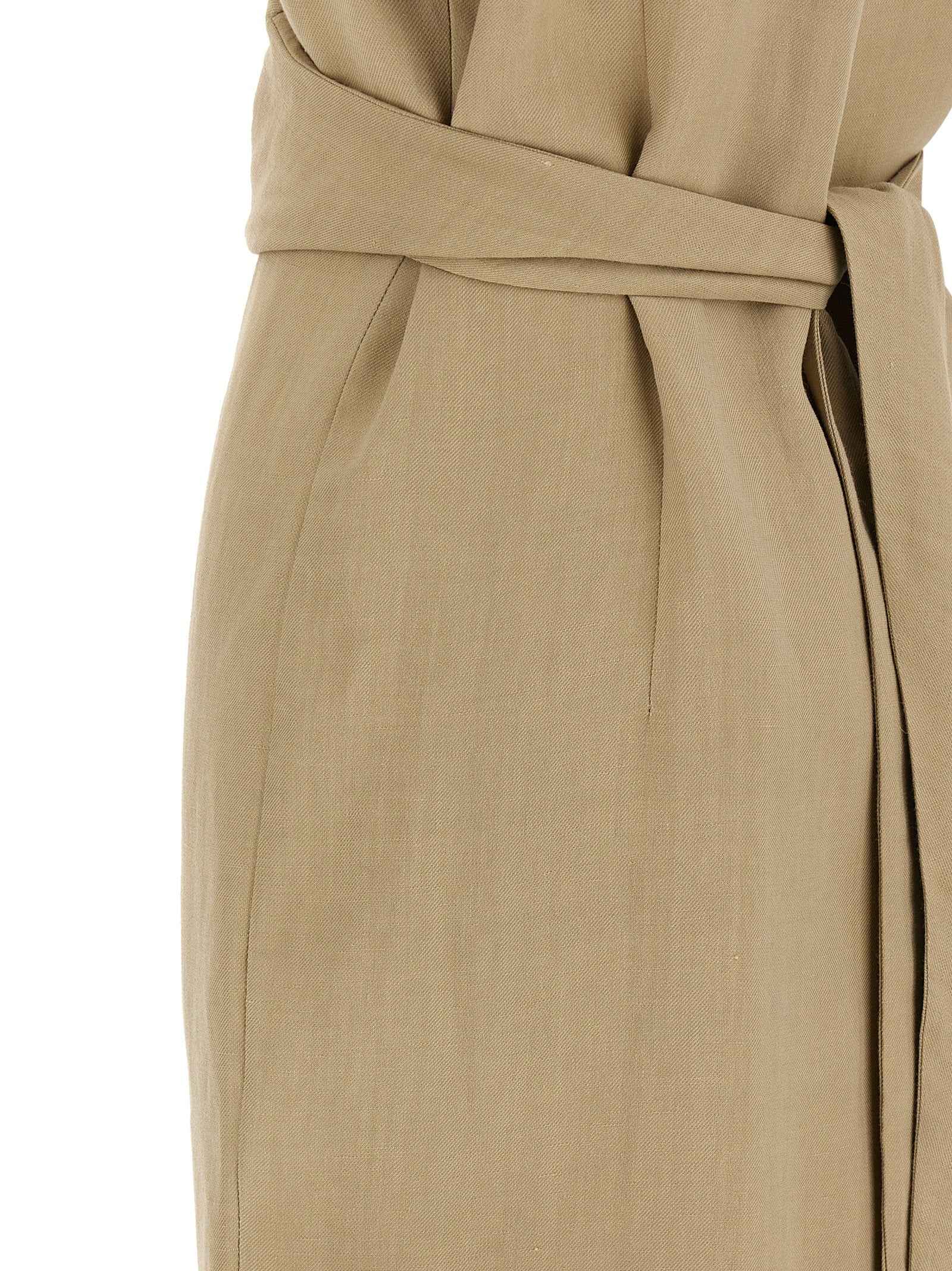 Brunello Cucinelli Beige Viscose Midi Dress