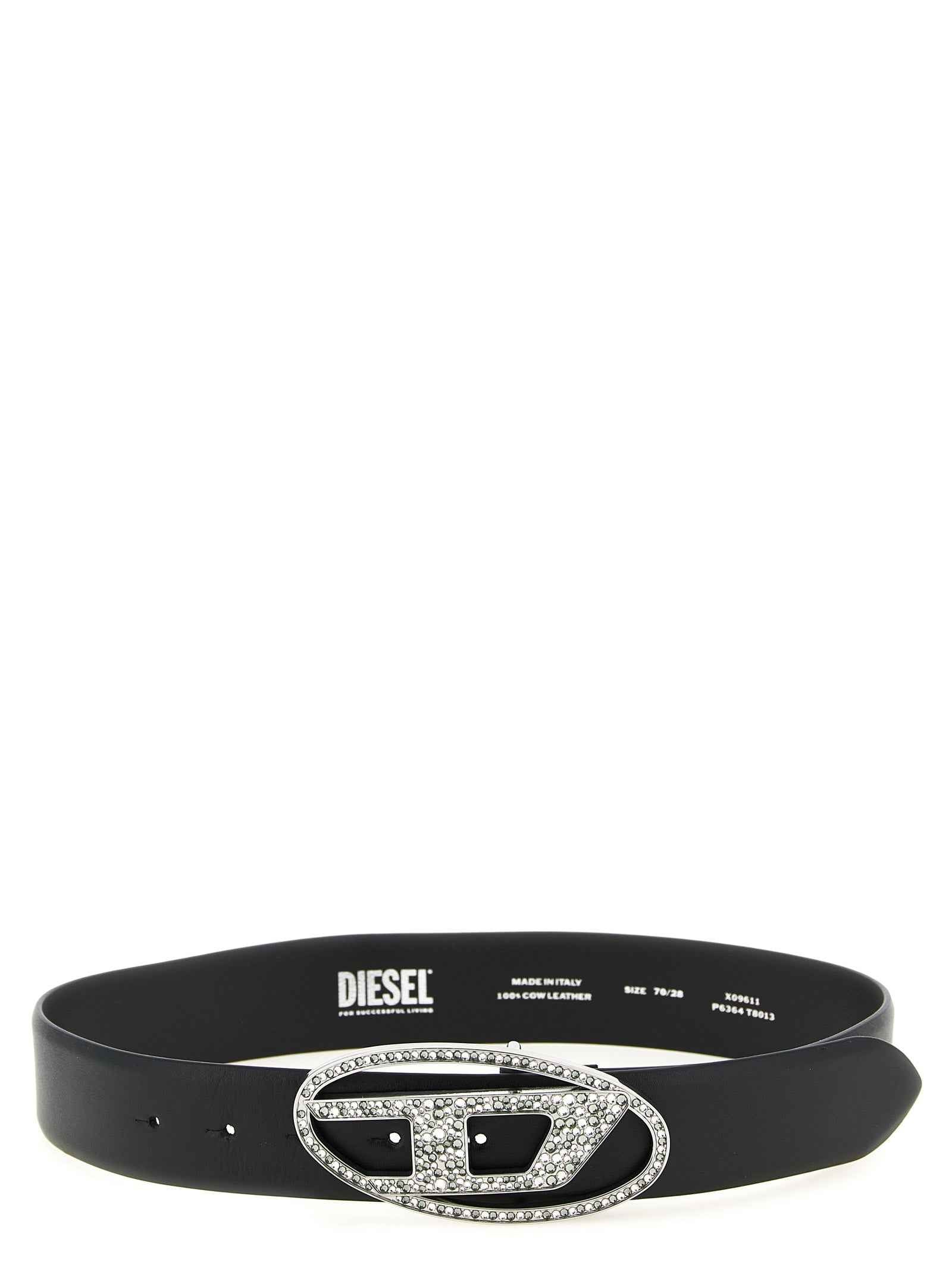 Diesel Black Leather Regular Belt