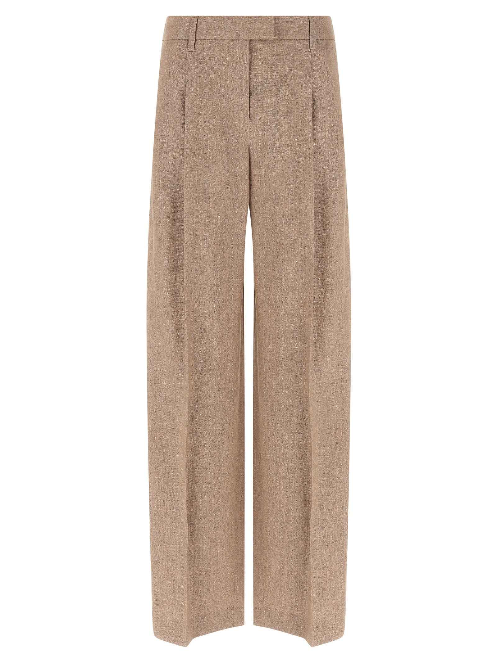 Brunello Cucinelli Multicolor Linen Flared Pants