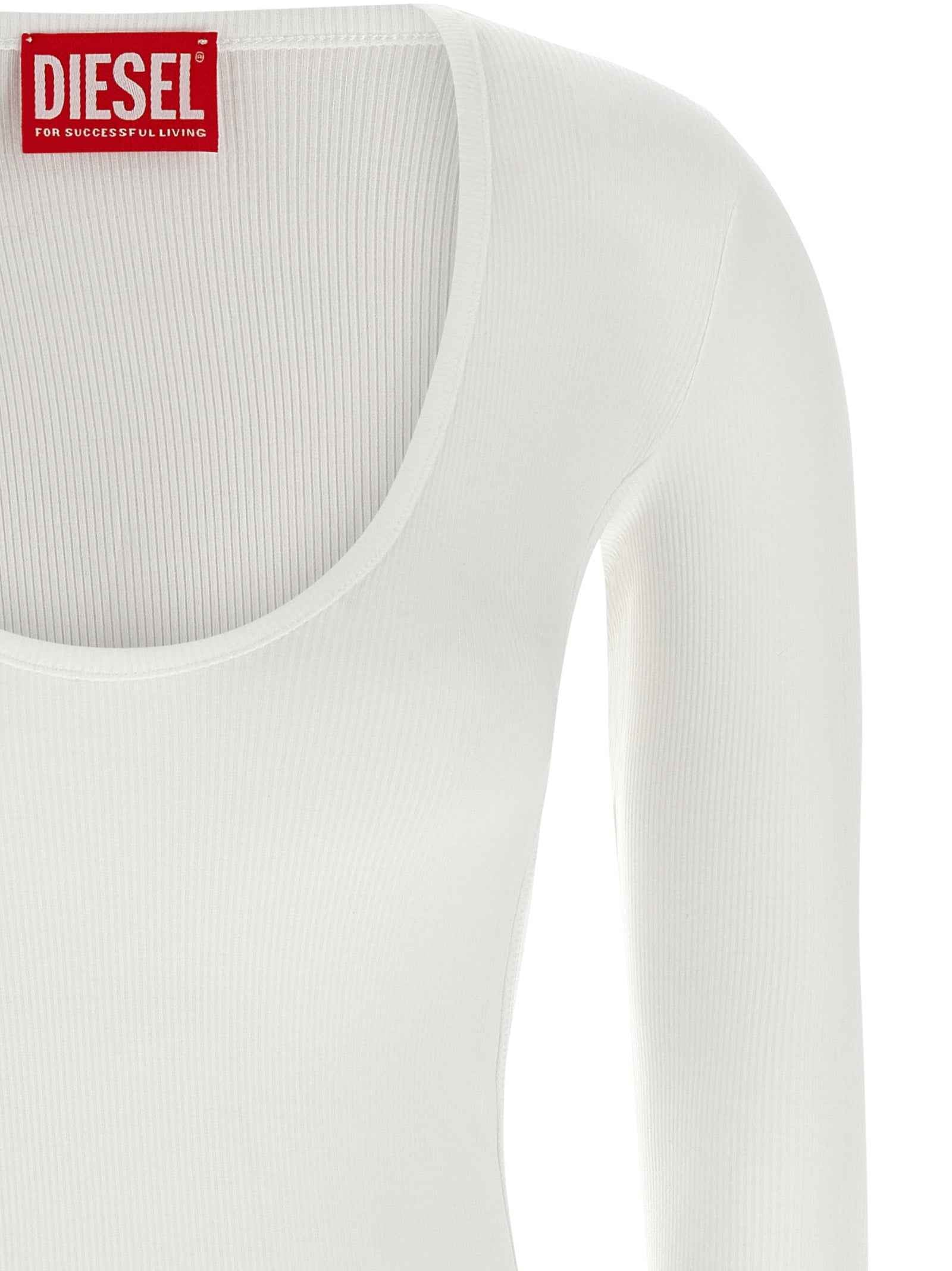 Diesel White Viscose Bodysuit