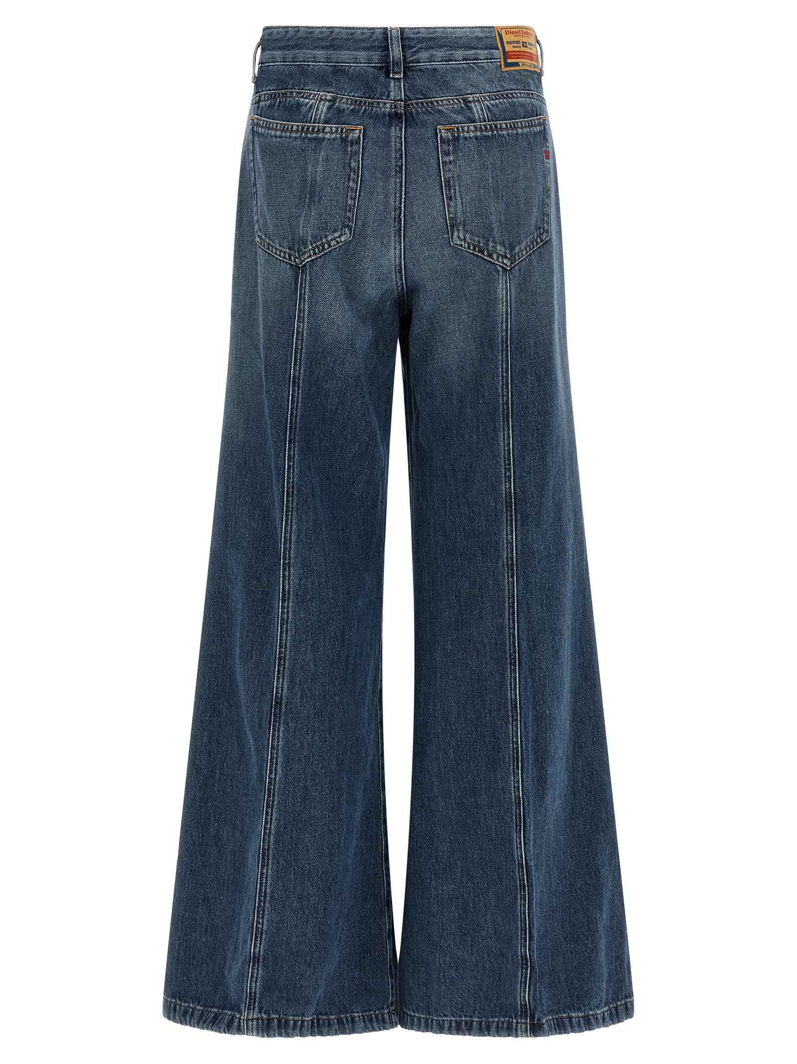 Diesel Blue Cotton Flared Jeans