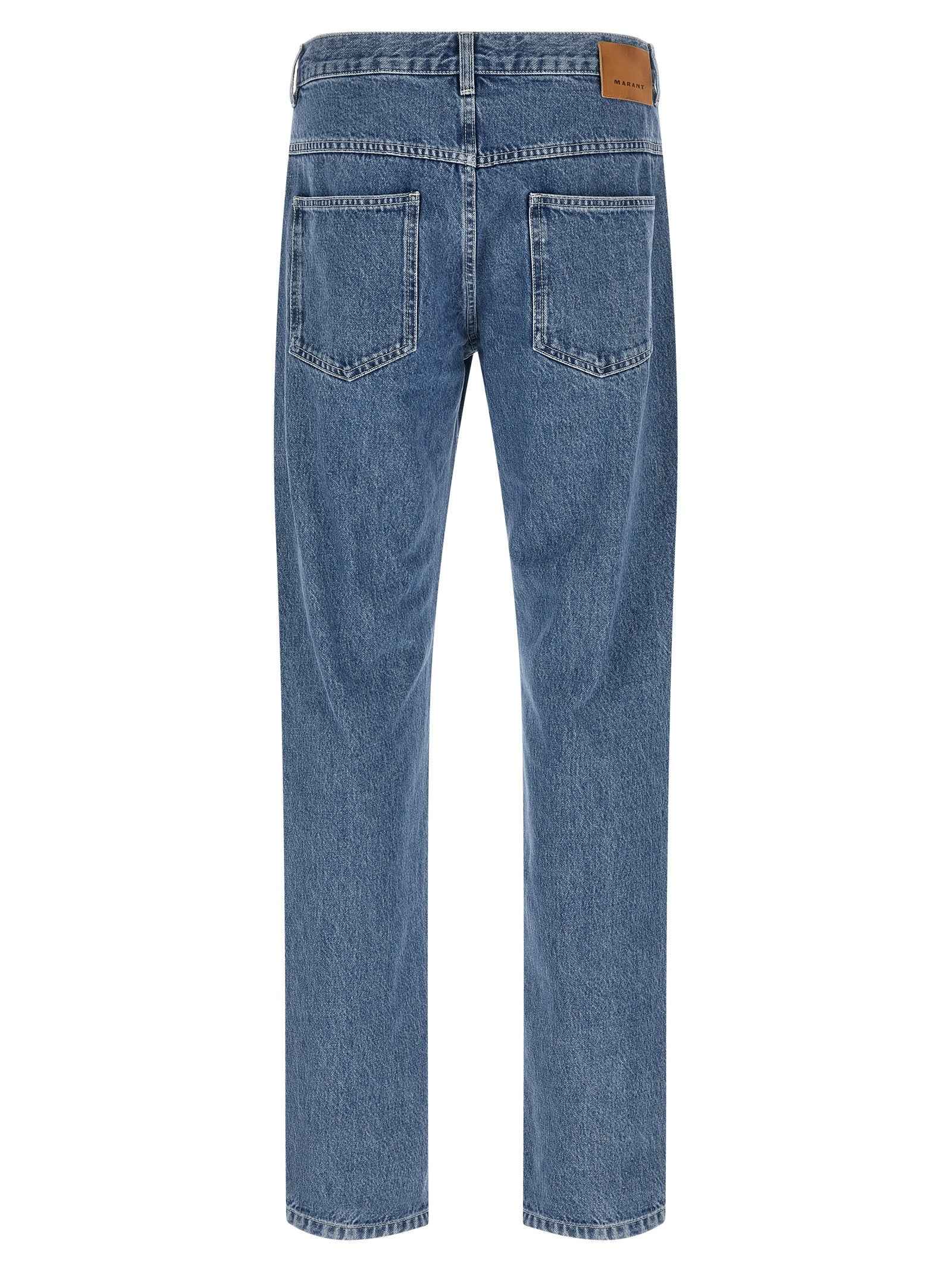 Isabel Marant Blue Cotton Straight-Leg Jeans