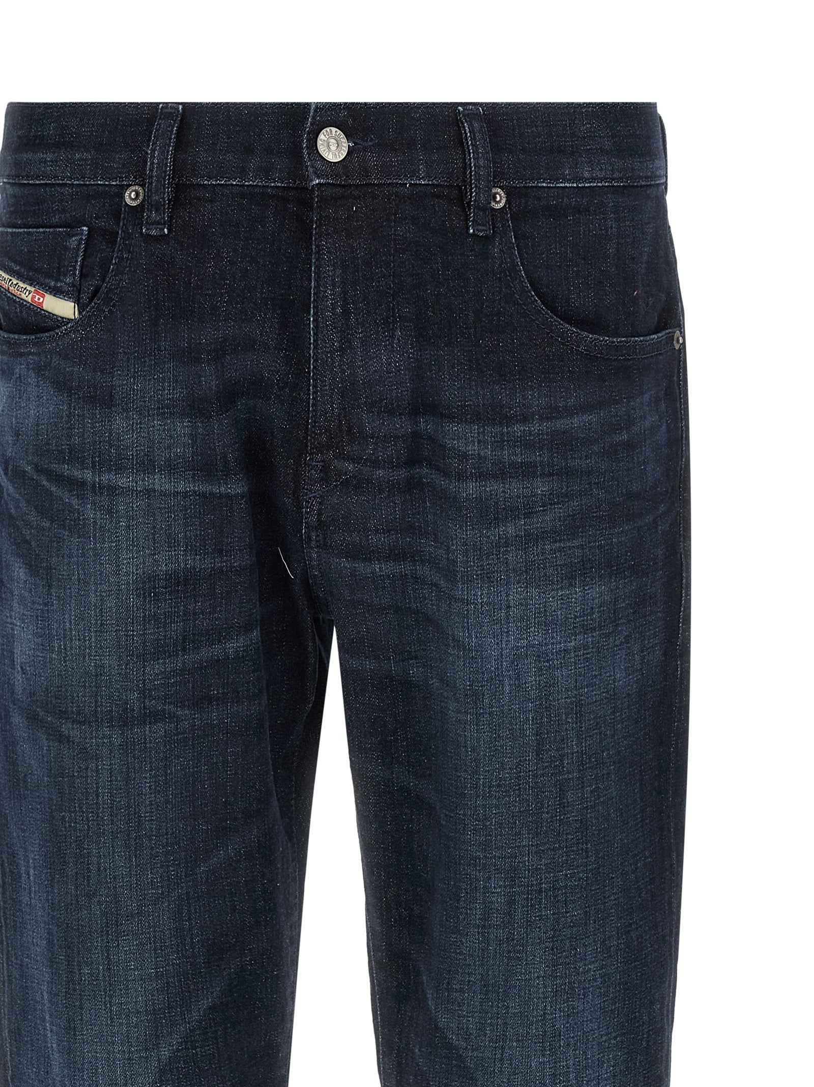 Diesel Blue Cotton Straight-Leg Jeans