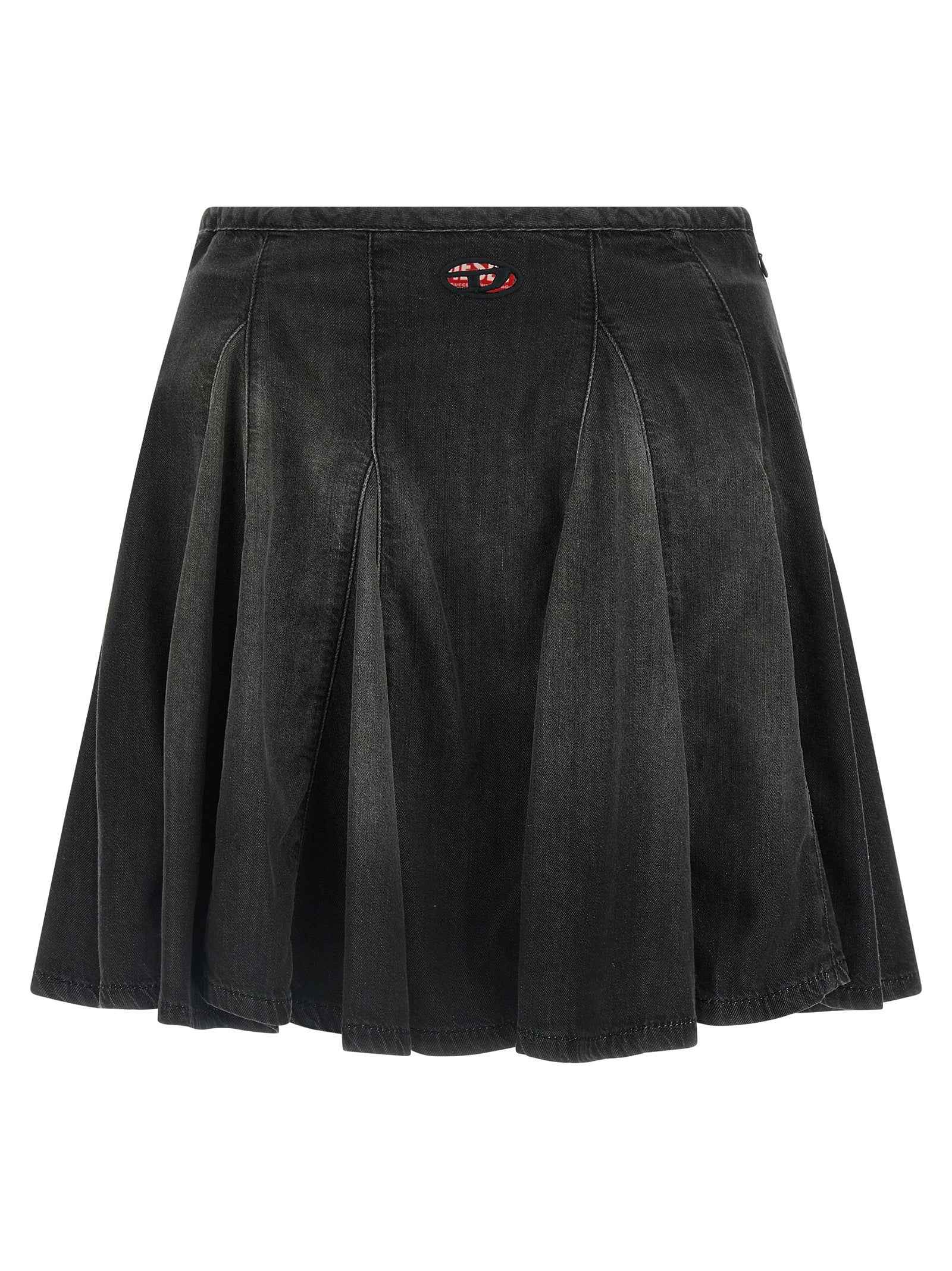 Diesel Black Cotton Long Skirt