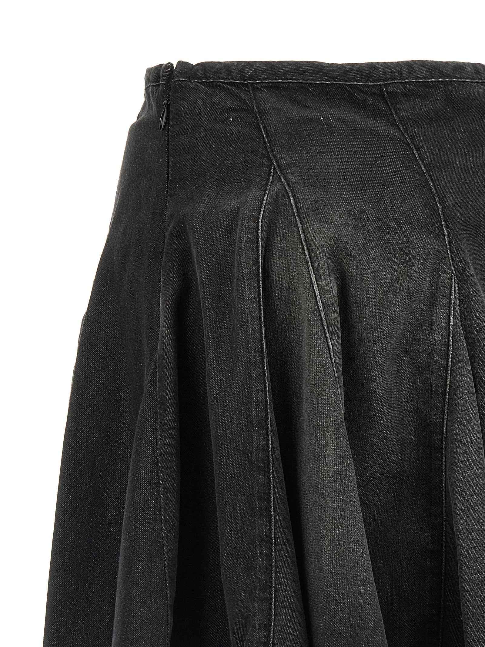 Diesel Black Cotton Long Skirt