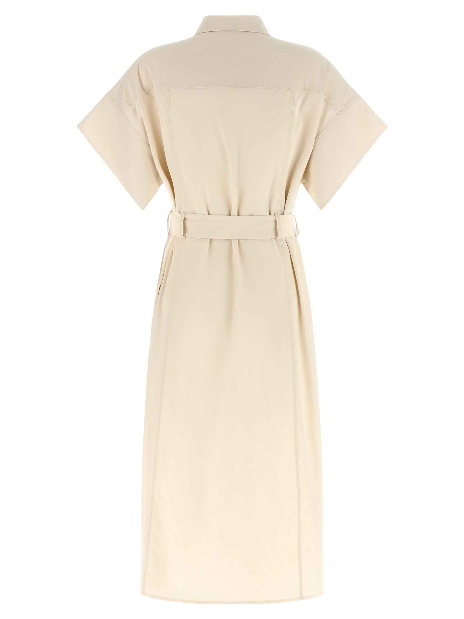 PINKO Beige Cotton Midi Dress