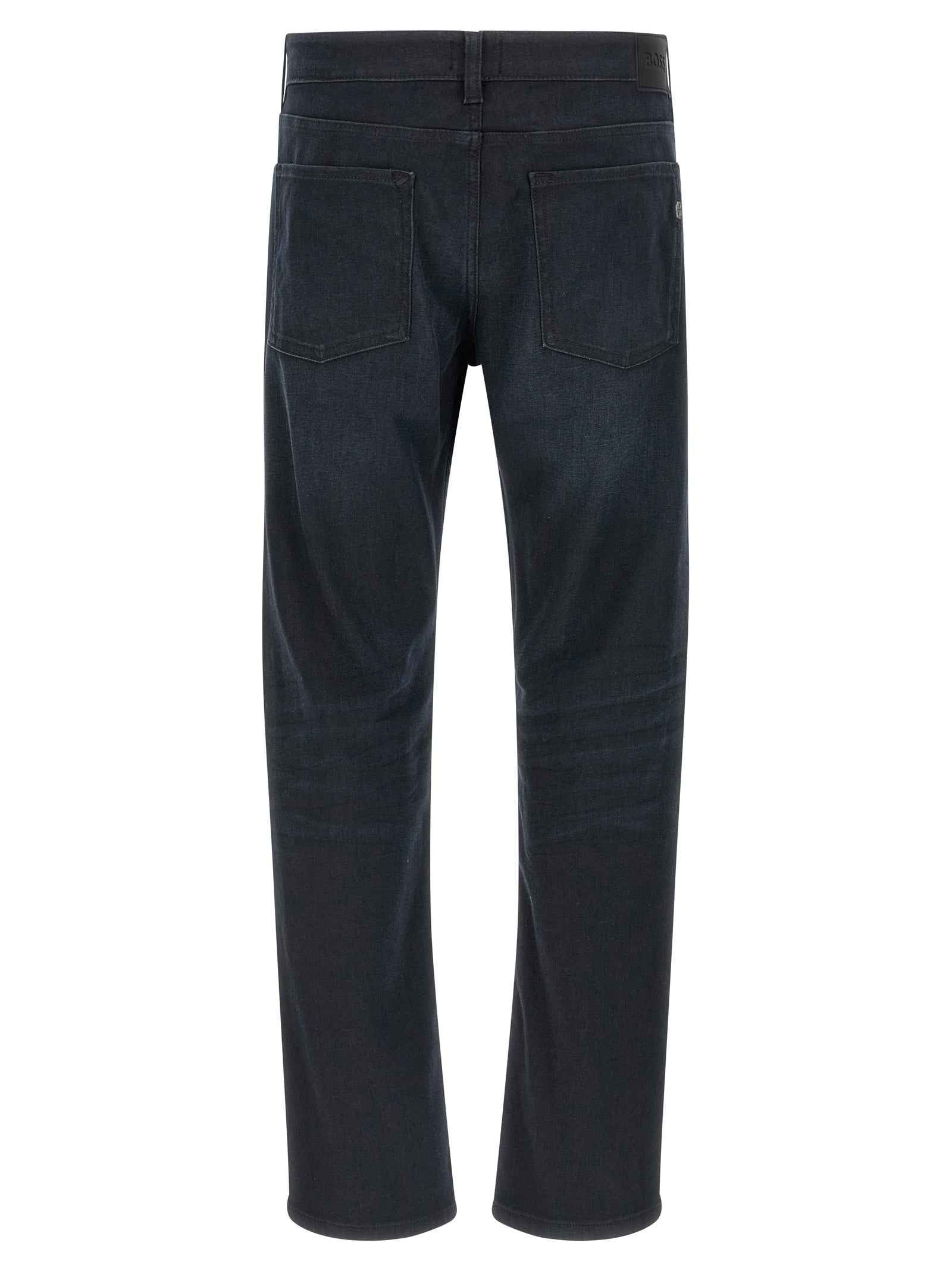 Hugo Boss Blue Cotton Straight-Leg Jeans