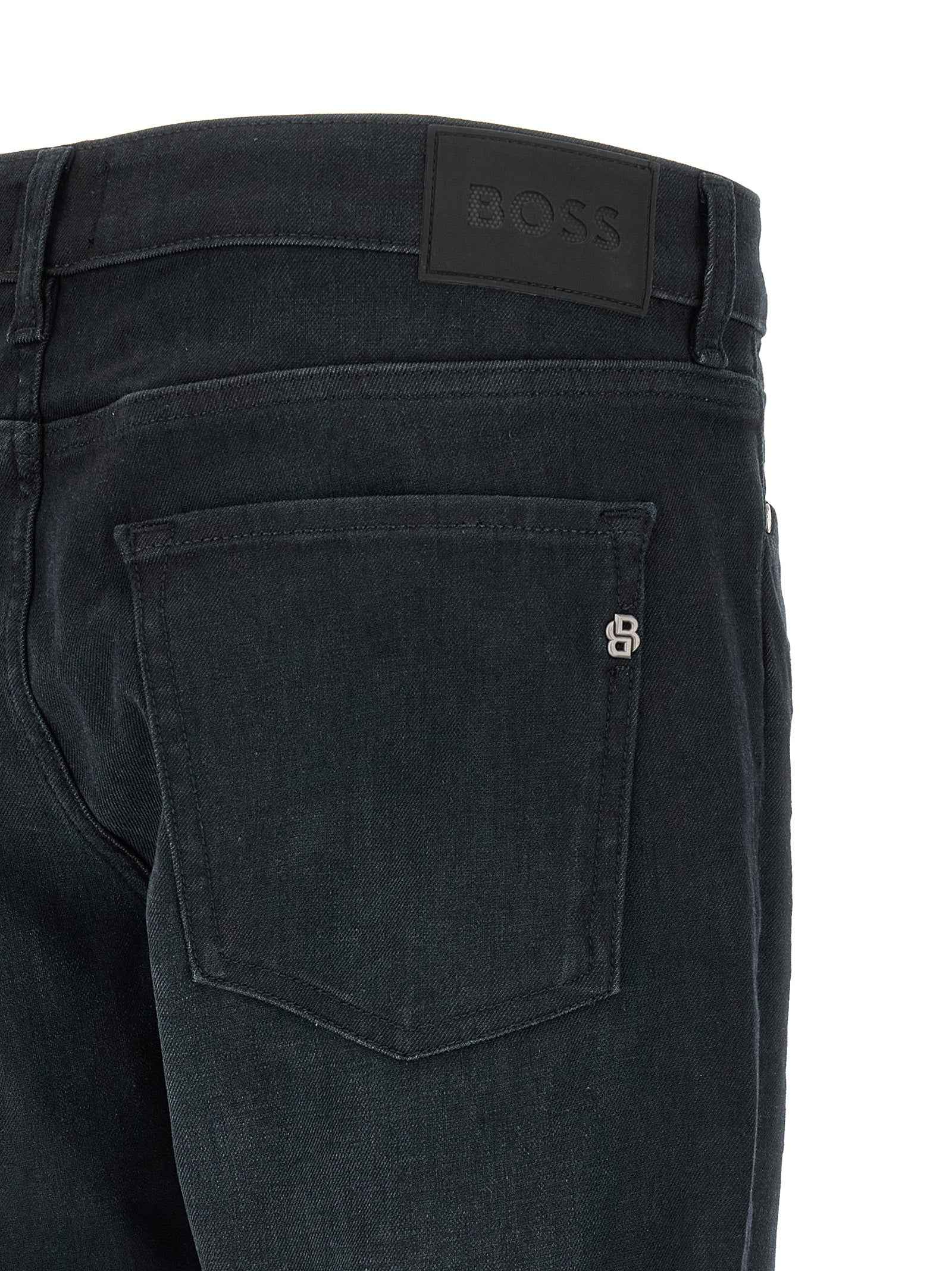 Hugo Boss Blue Cotton Straight-Leg Jeans