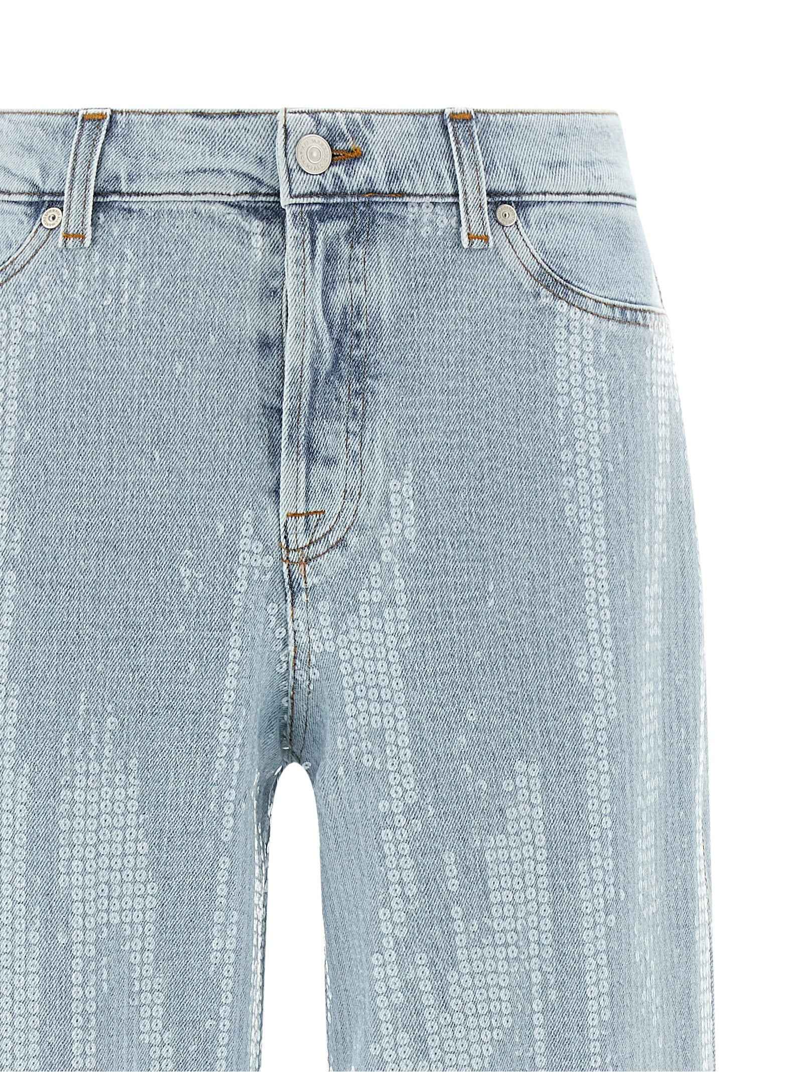 7 For All Mankind Blue Cotton Flared Jeans