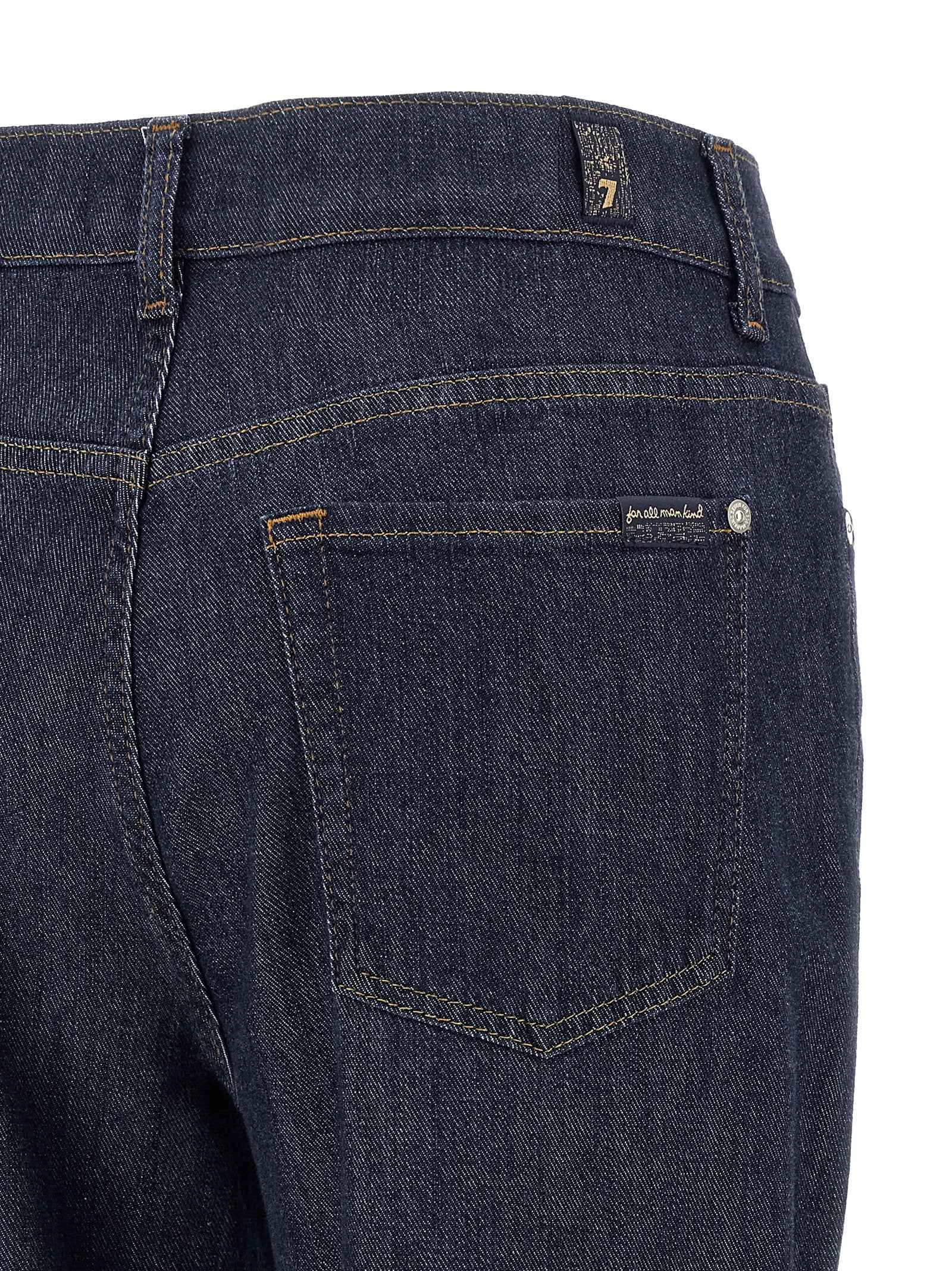 7 For All Mankind Blue Cotton Flared Jeans