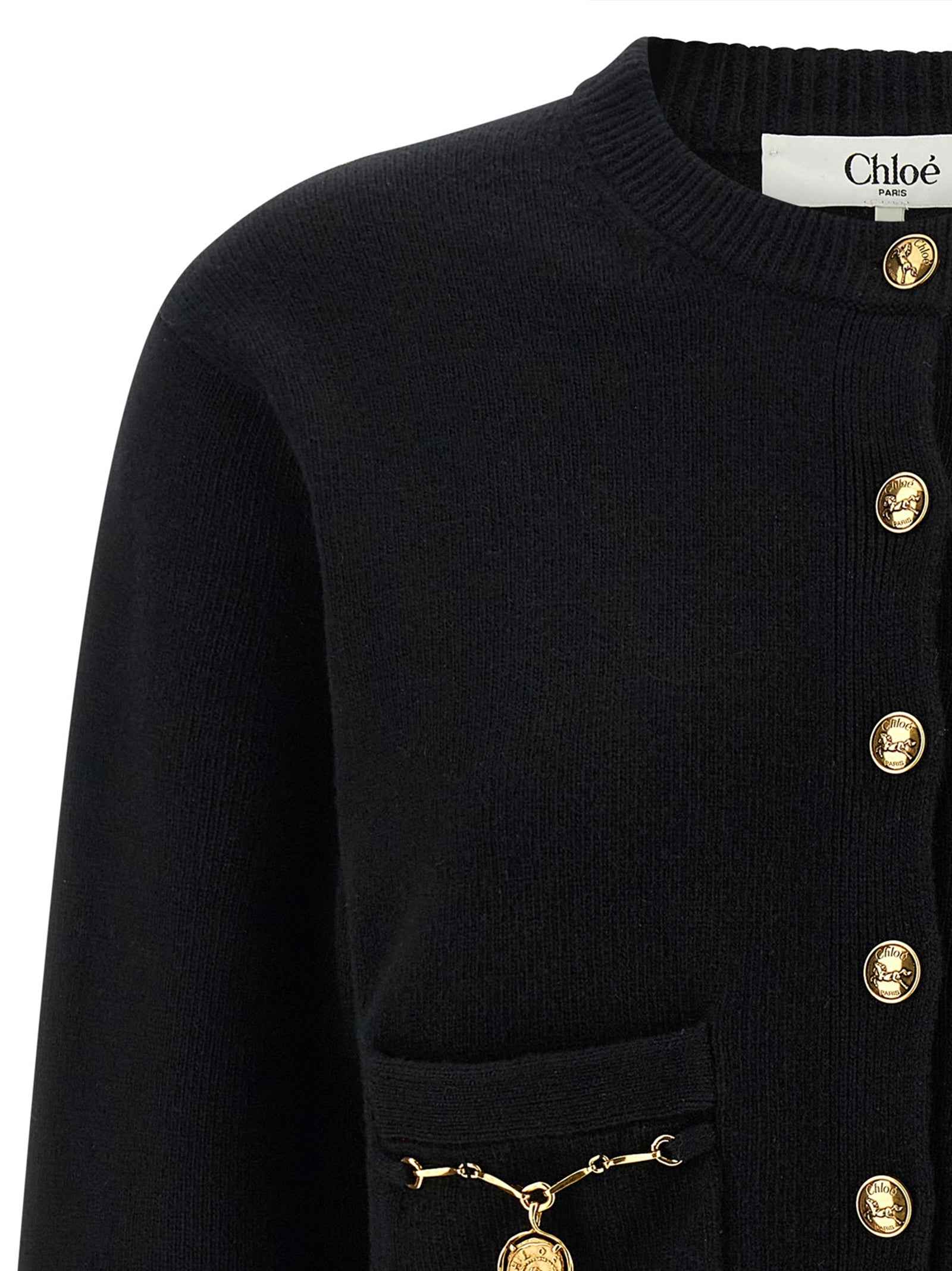 Chloé Black Wool Cardigan
