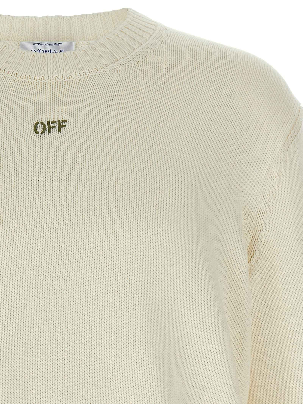 Off-White Beige Cotton Cardigan