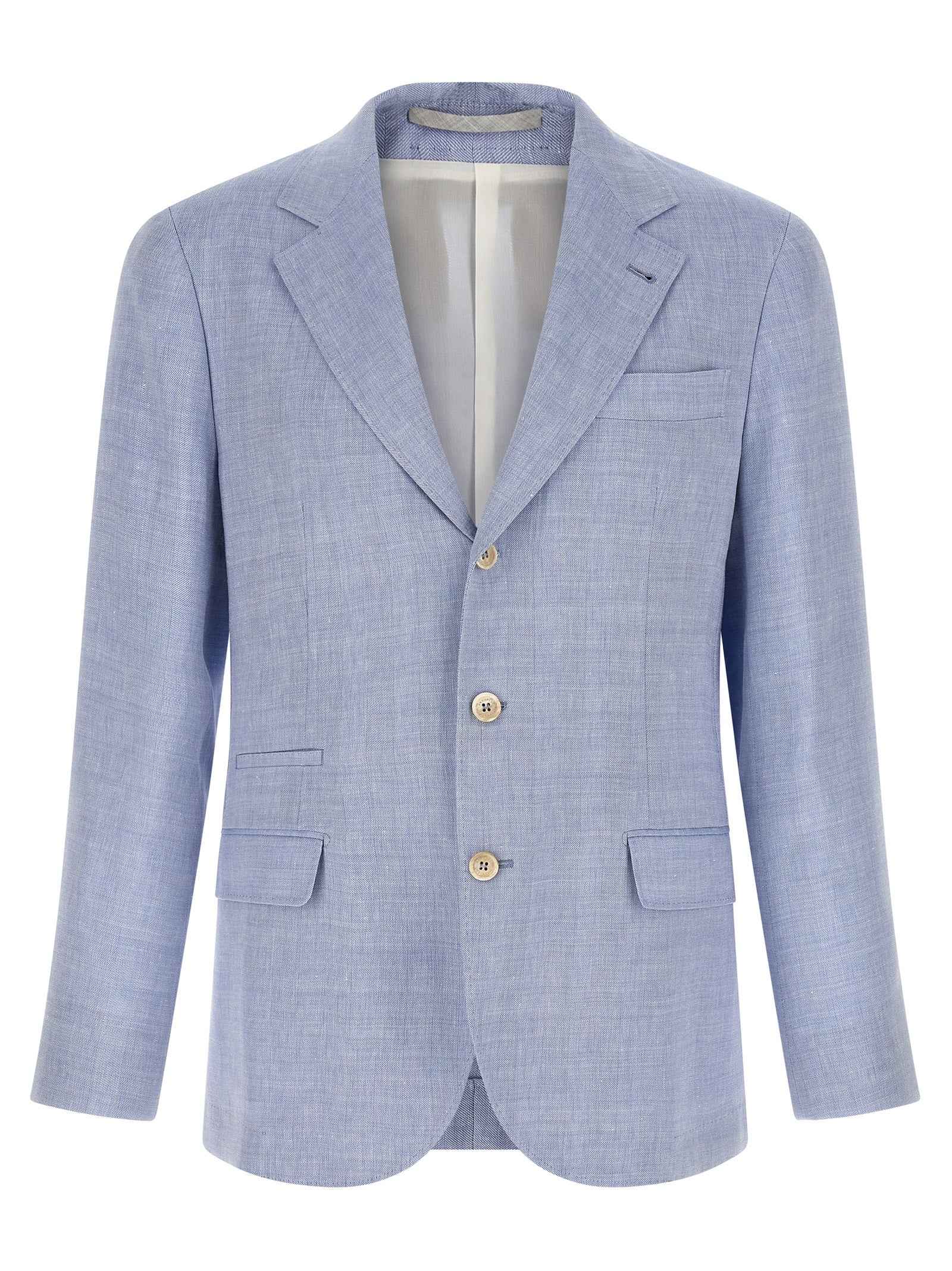 Brunello Cucinelli Blue Linen Blazer