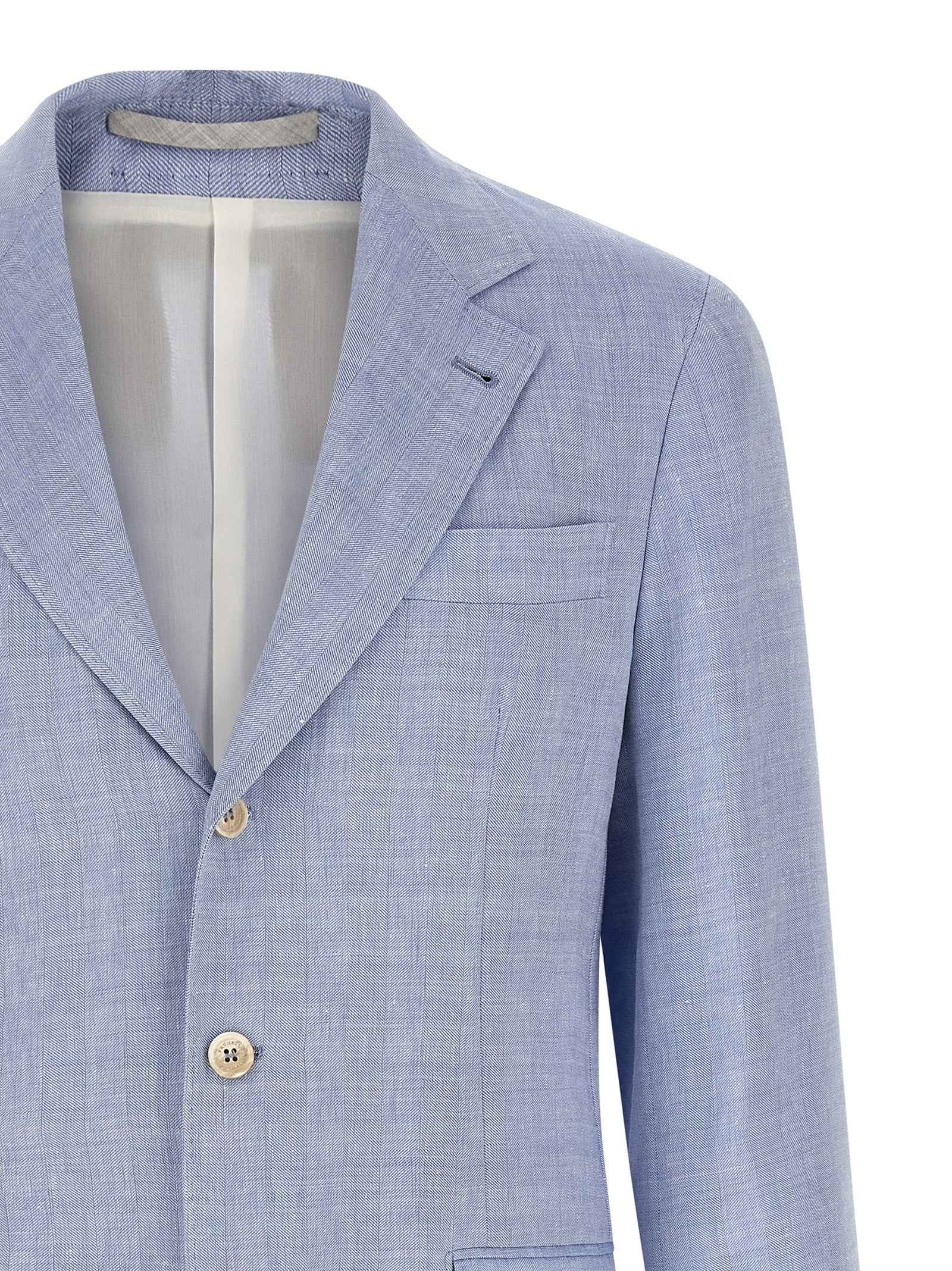 Brunello Cucinelli Blue Linen Blazer