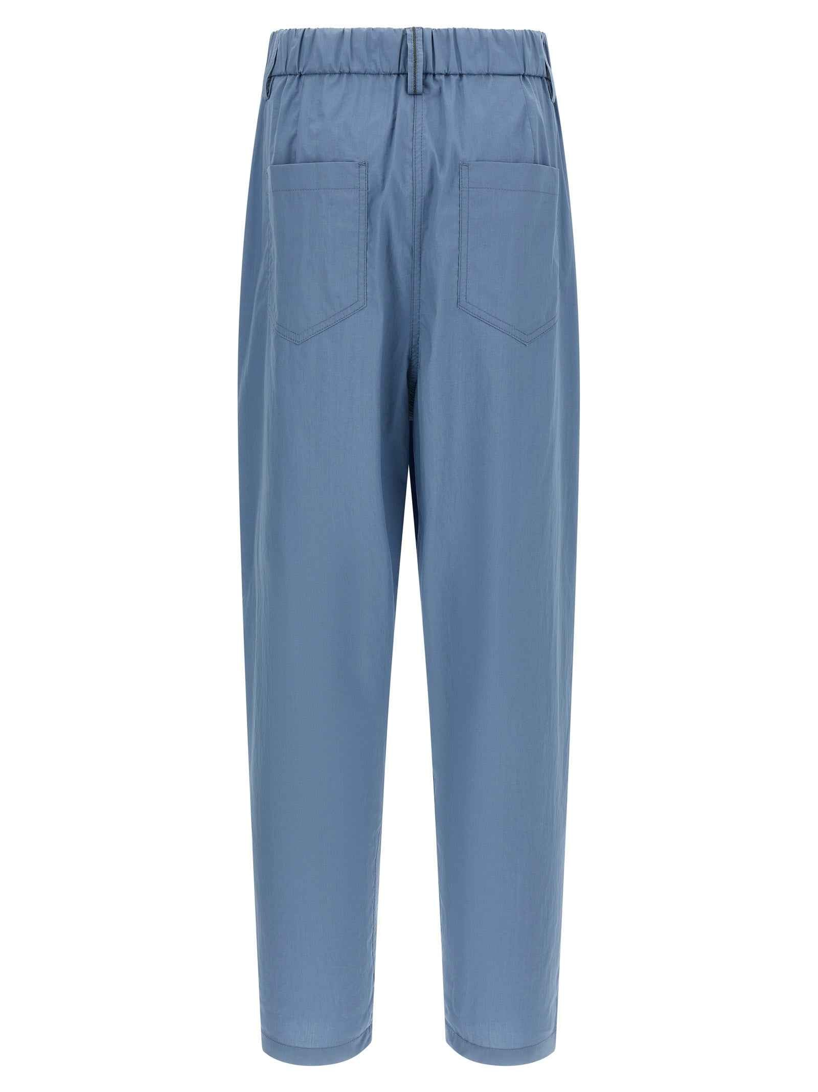 Brunello Cucinelli Blue Cotton Casual Pants