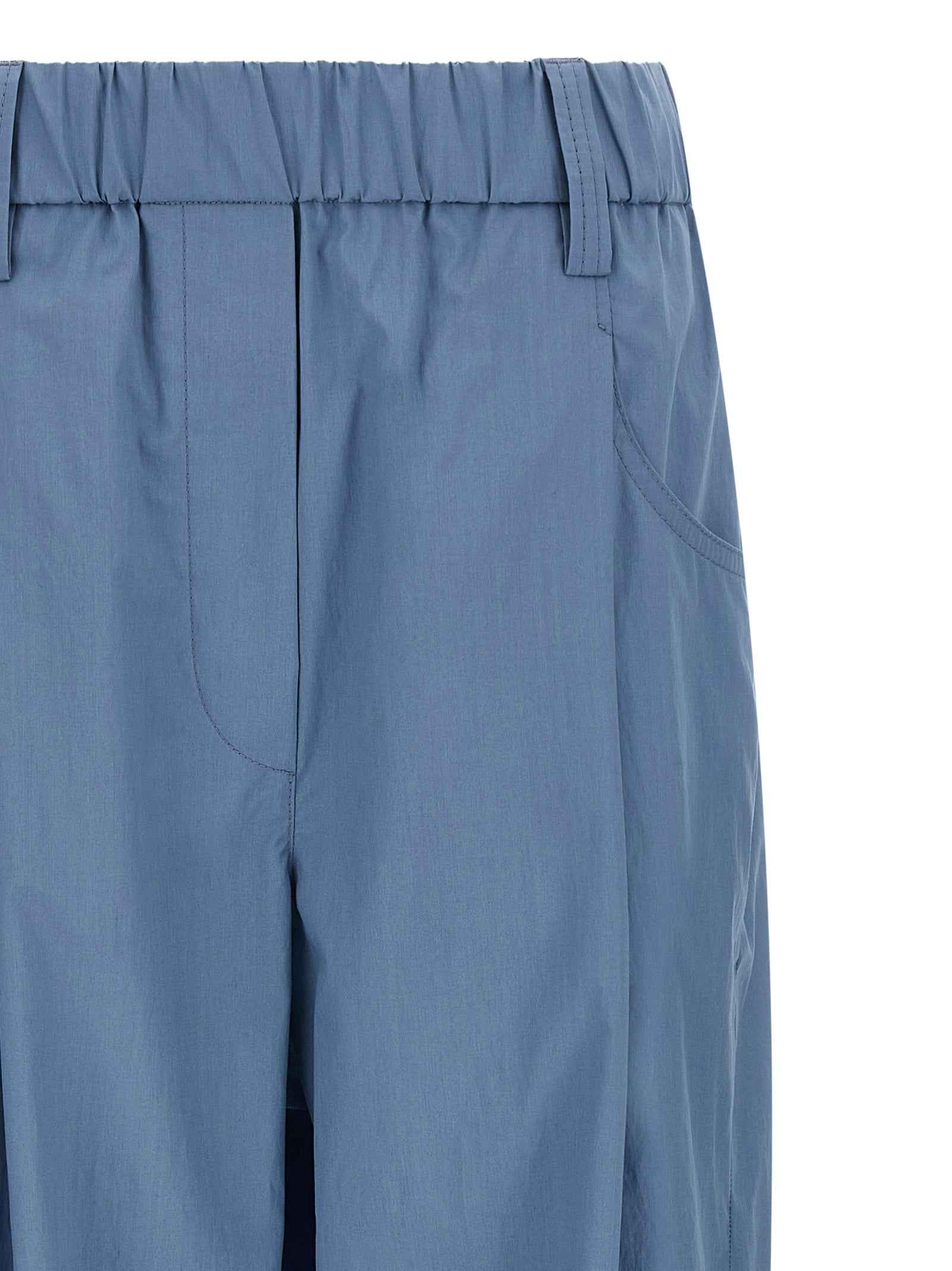 Brunello Cucinelli Blue Cotton Casual Pants