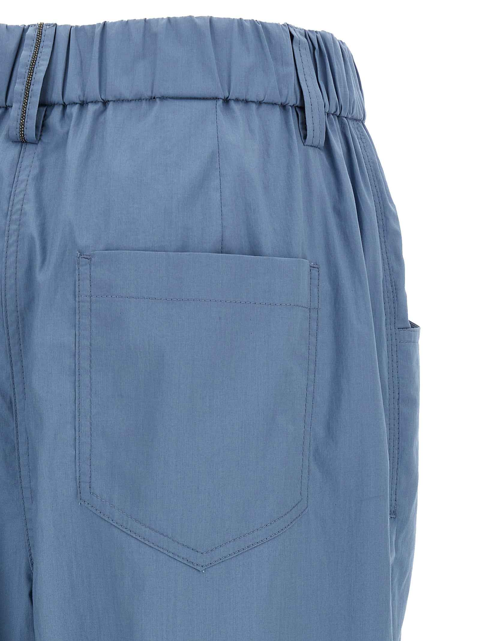 Brunello Cucinelli Blue Cotton Casual Pants