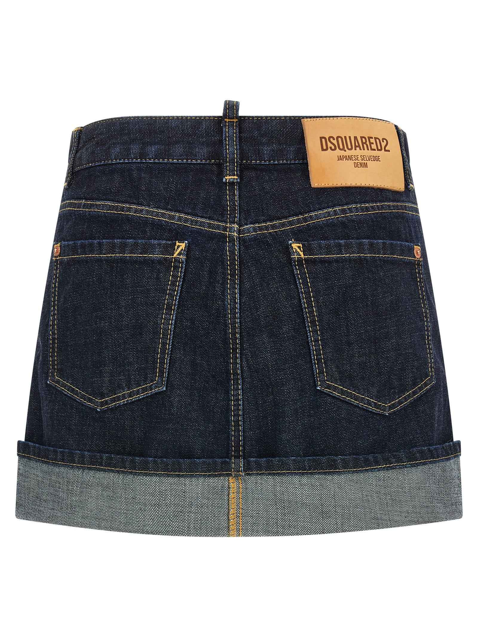 Dsquared² Blue Cotton Long Skirt