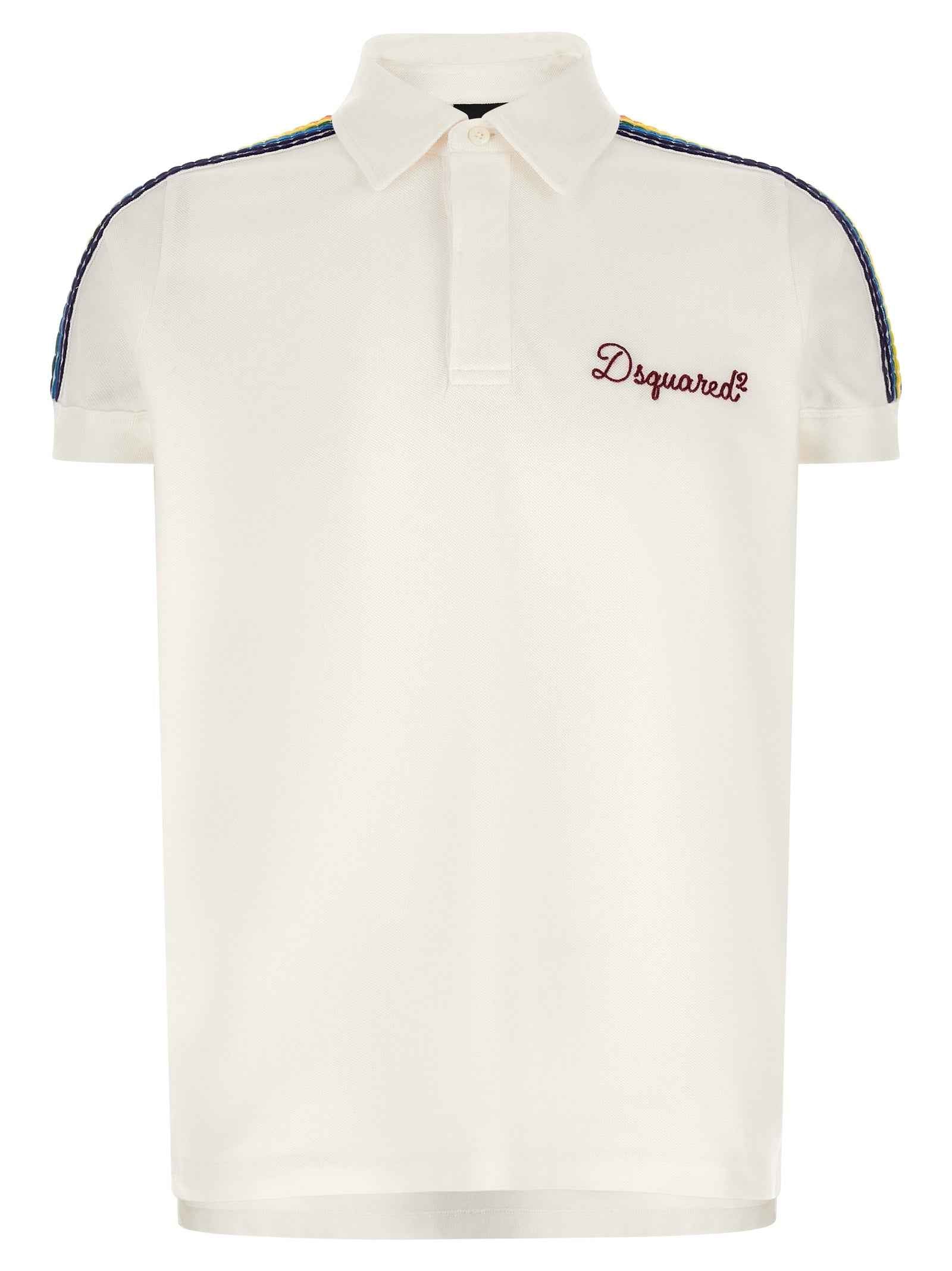 Dsquared² White Cotton Polo Shirt