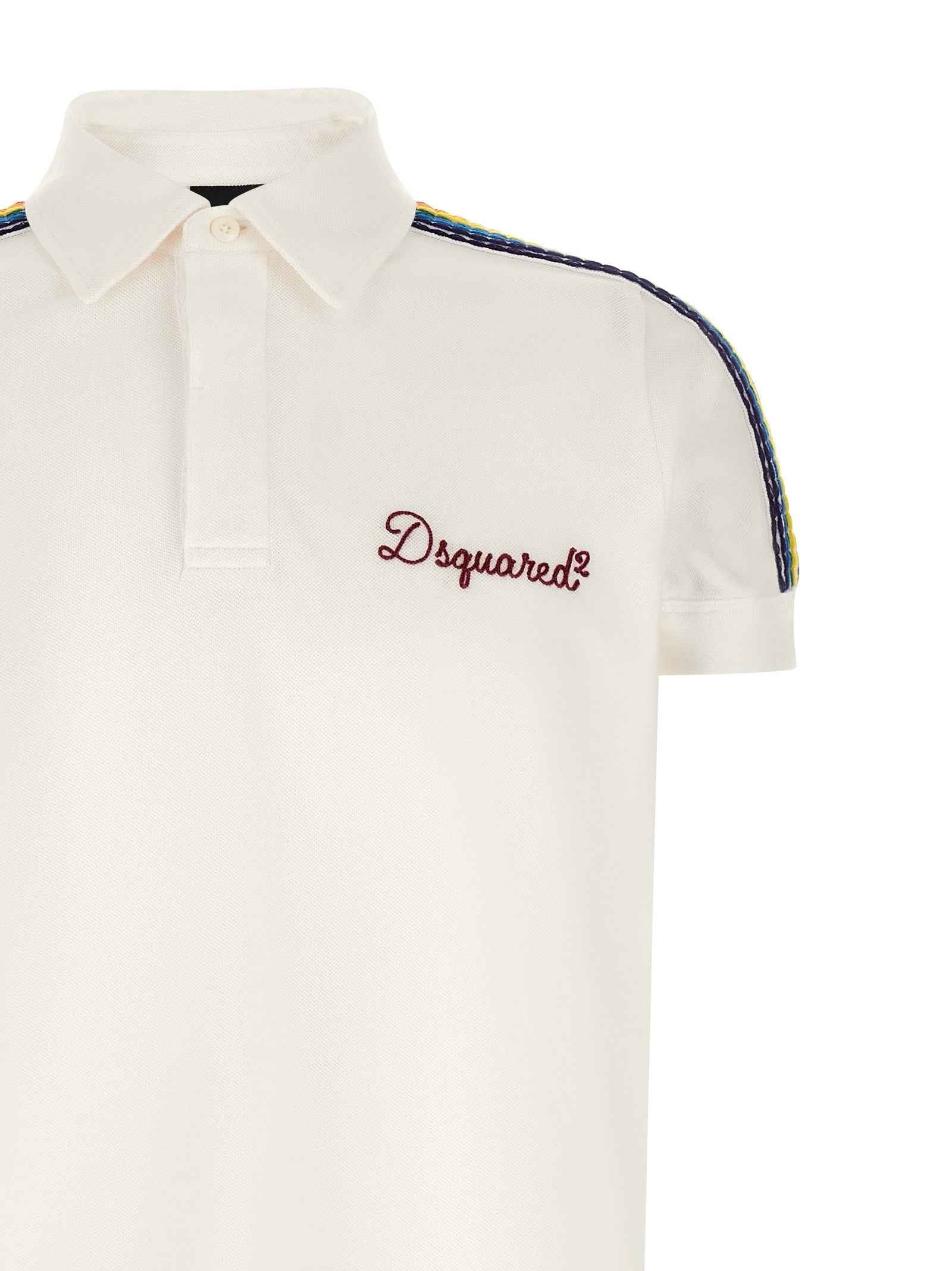 Dsquared² White Cotton Polo Shirt