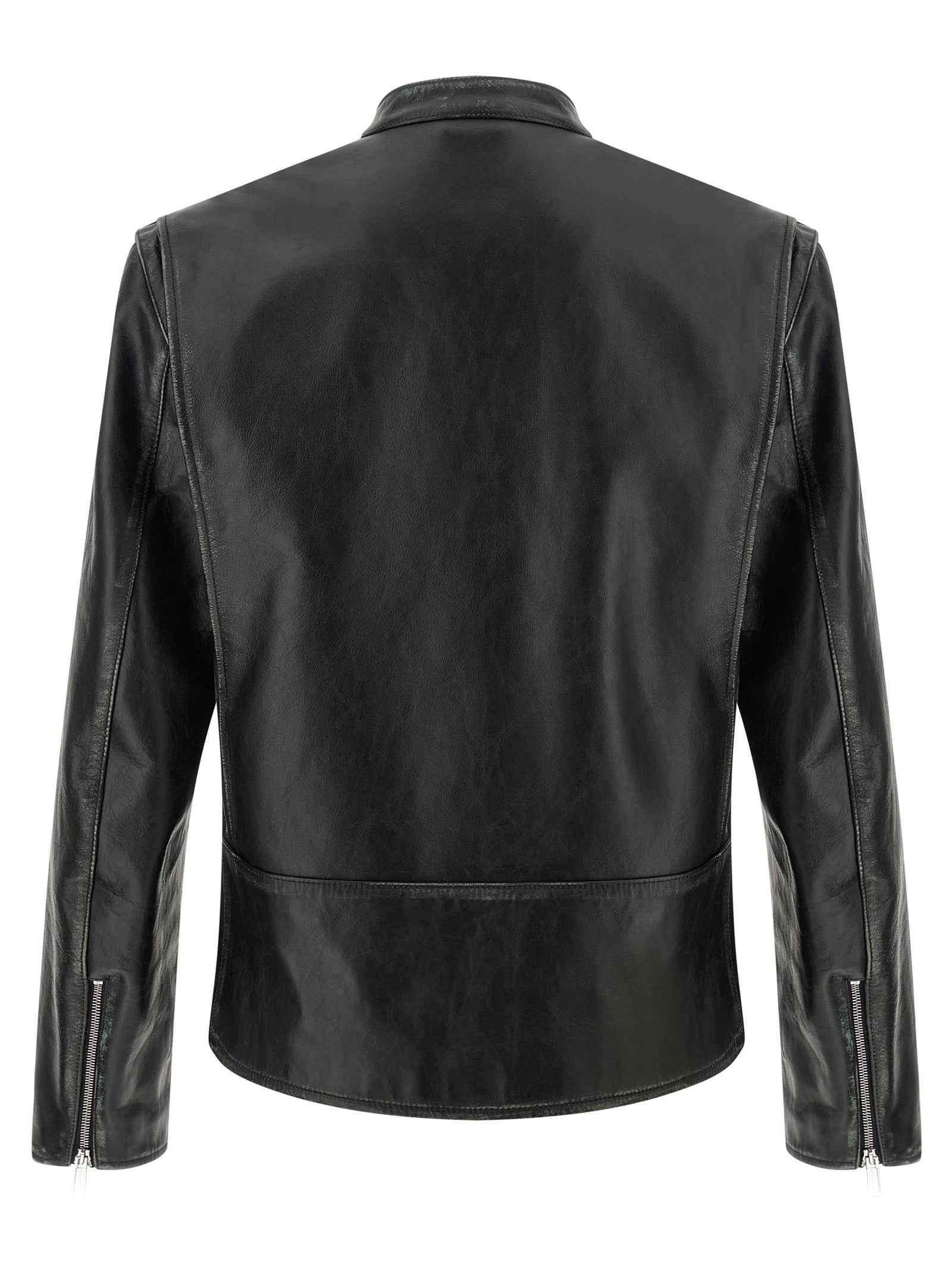 Dsquared² Black Leather Leather Jacket