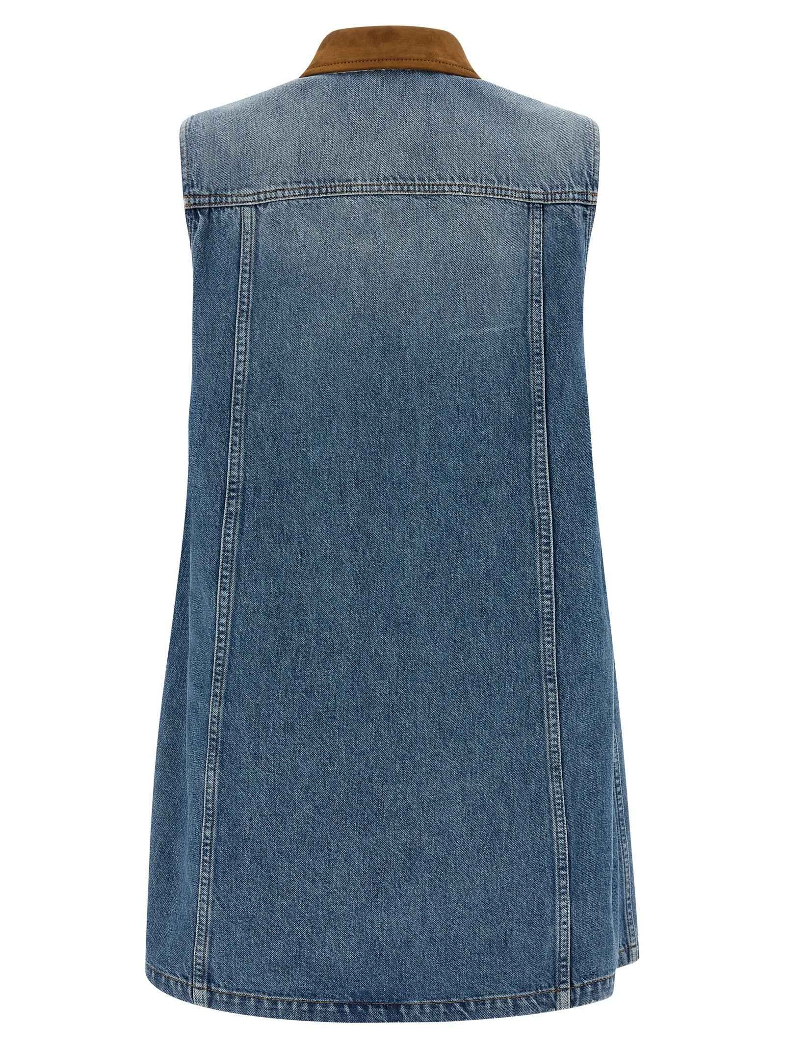 Versace Blue Cotton Short Dress