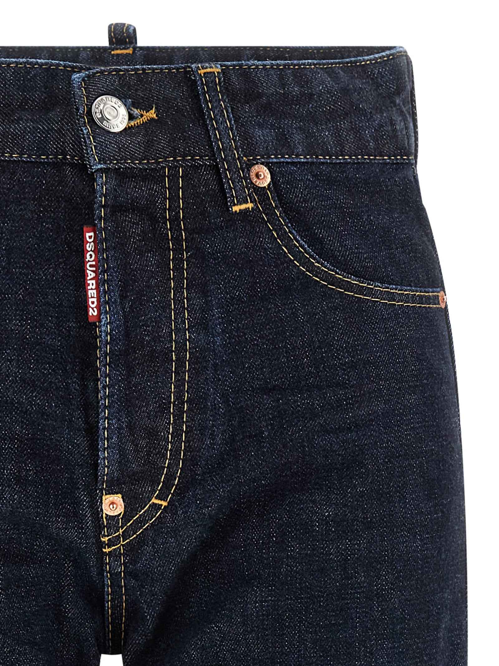 Dsquared² Blue Cotton Straight-Leg Jeans
