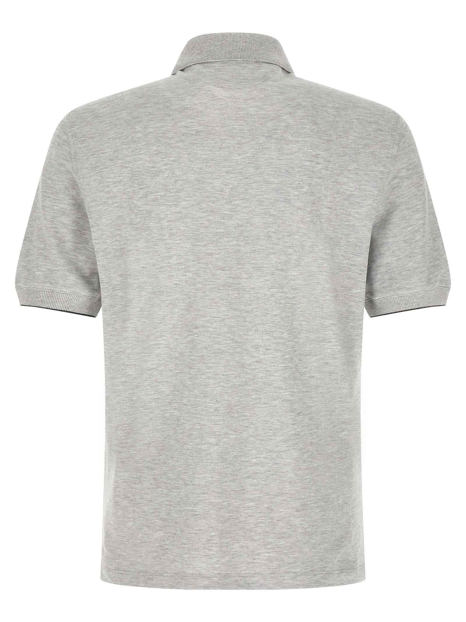 Brunello Cucinelli Gray Cotton Polo Shirt