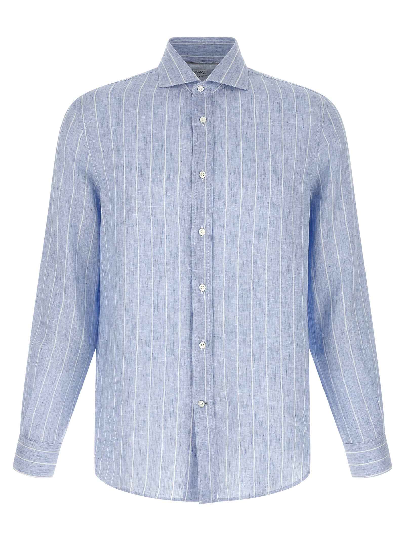 Brunello Cucinelli Blue Linen Blouse